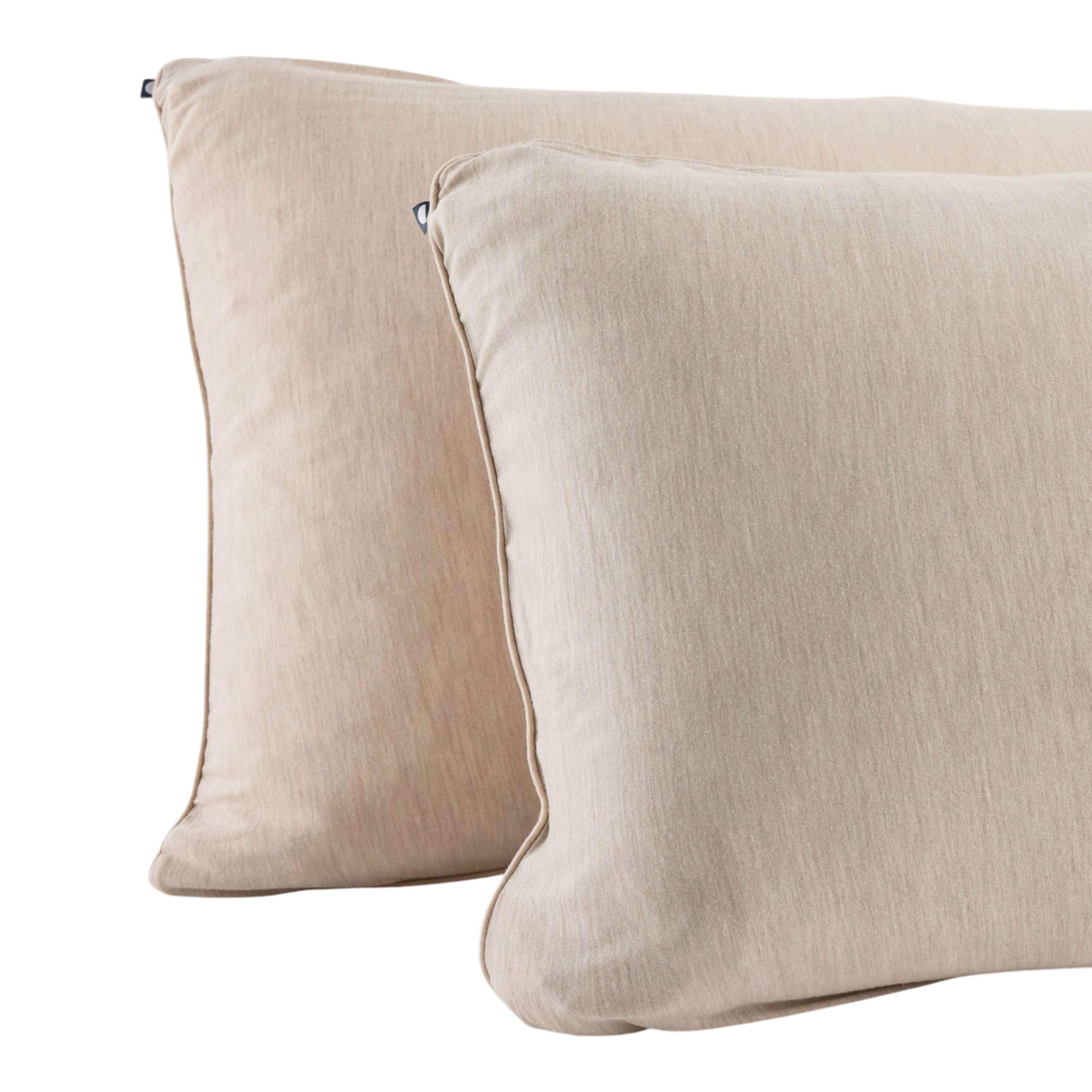 Merino Pillowcase Set of 2 in ivory, featuring a soft neutral tone, subtly textured fabric and finely piped edges.