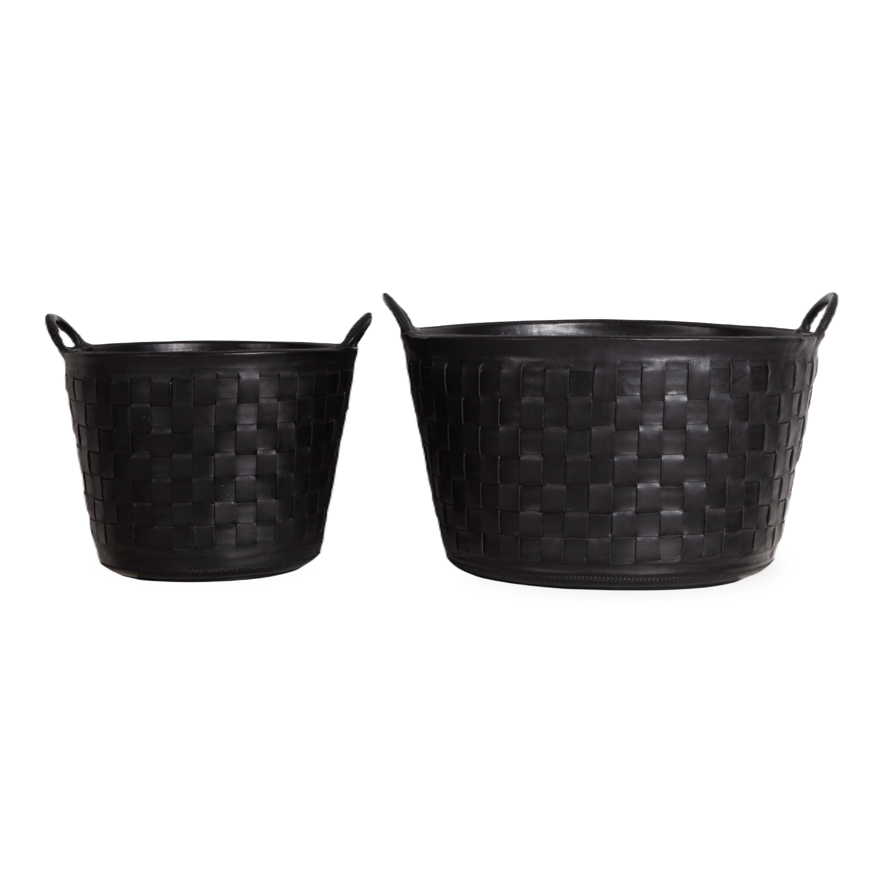 Braided Leather Basket