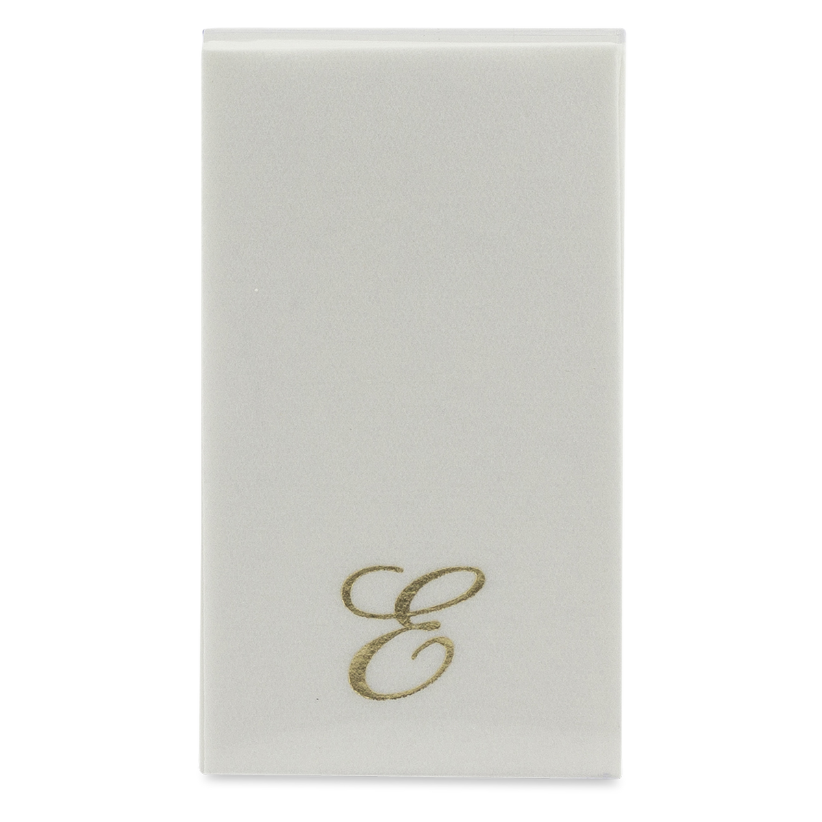 Customized guest towels that are made of paper but feel like fabric.