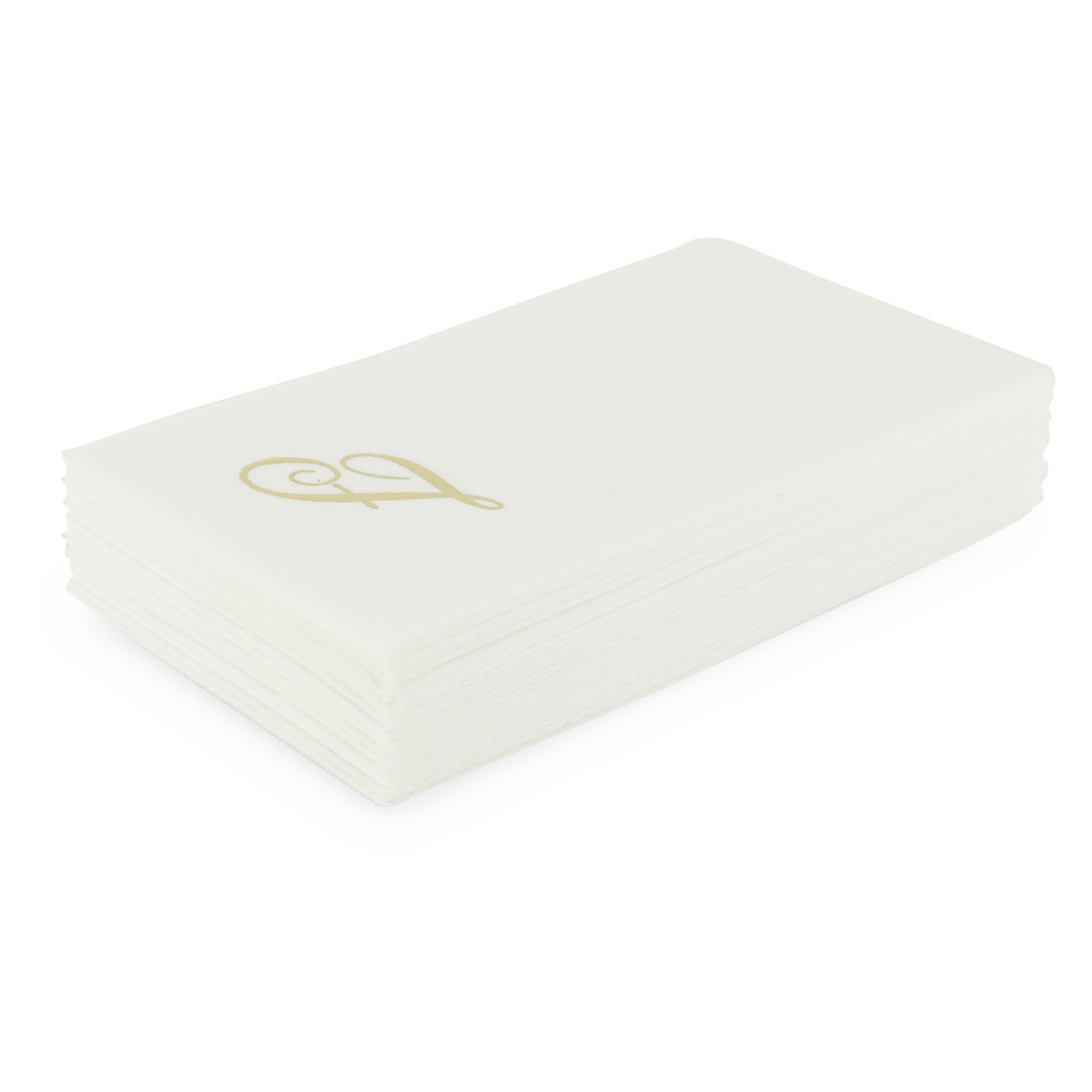 Customized guest towels that are made of paper but feel like fabric.