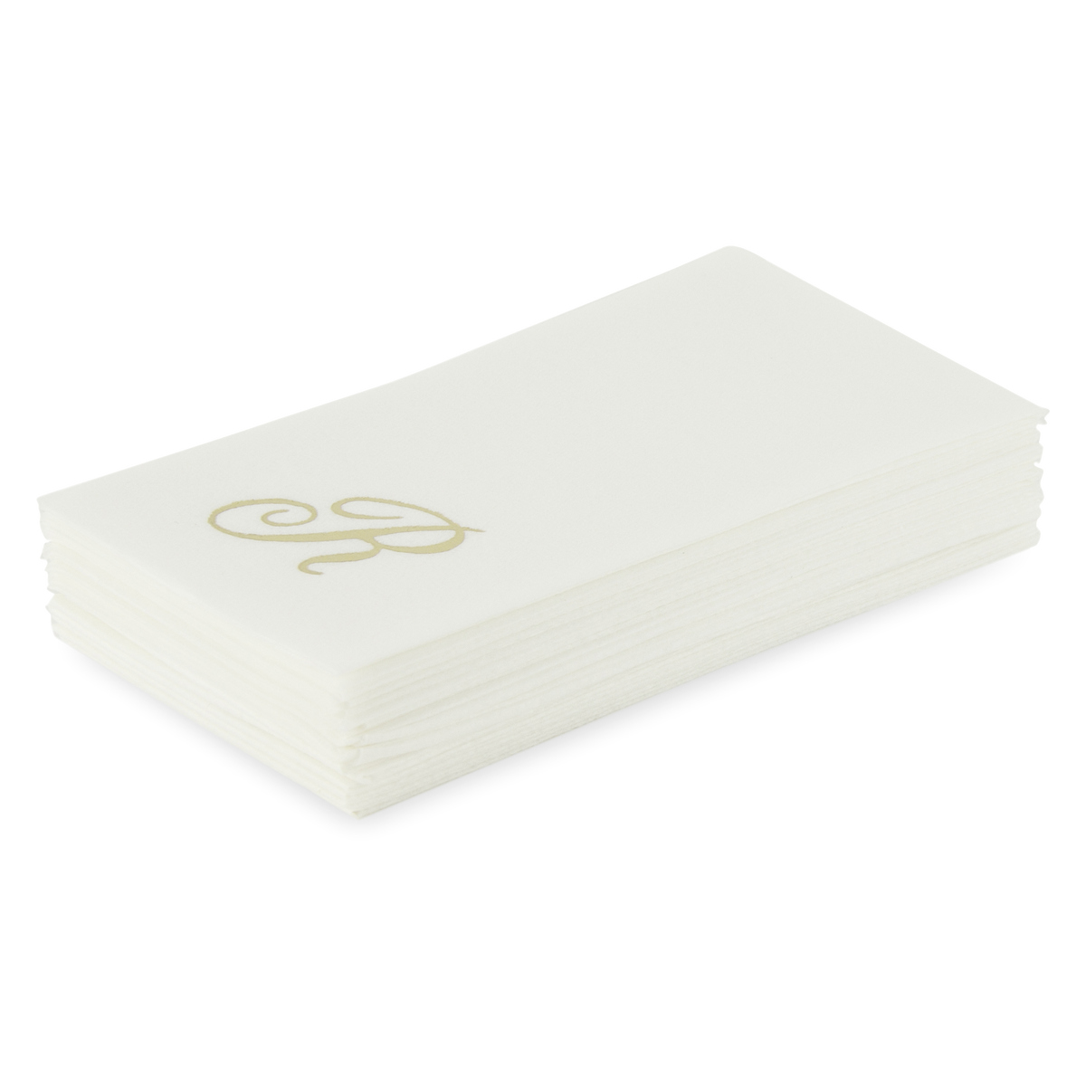 Customized guest towels that are made of paper but feel like fabric.