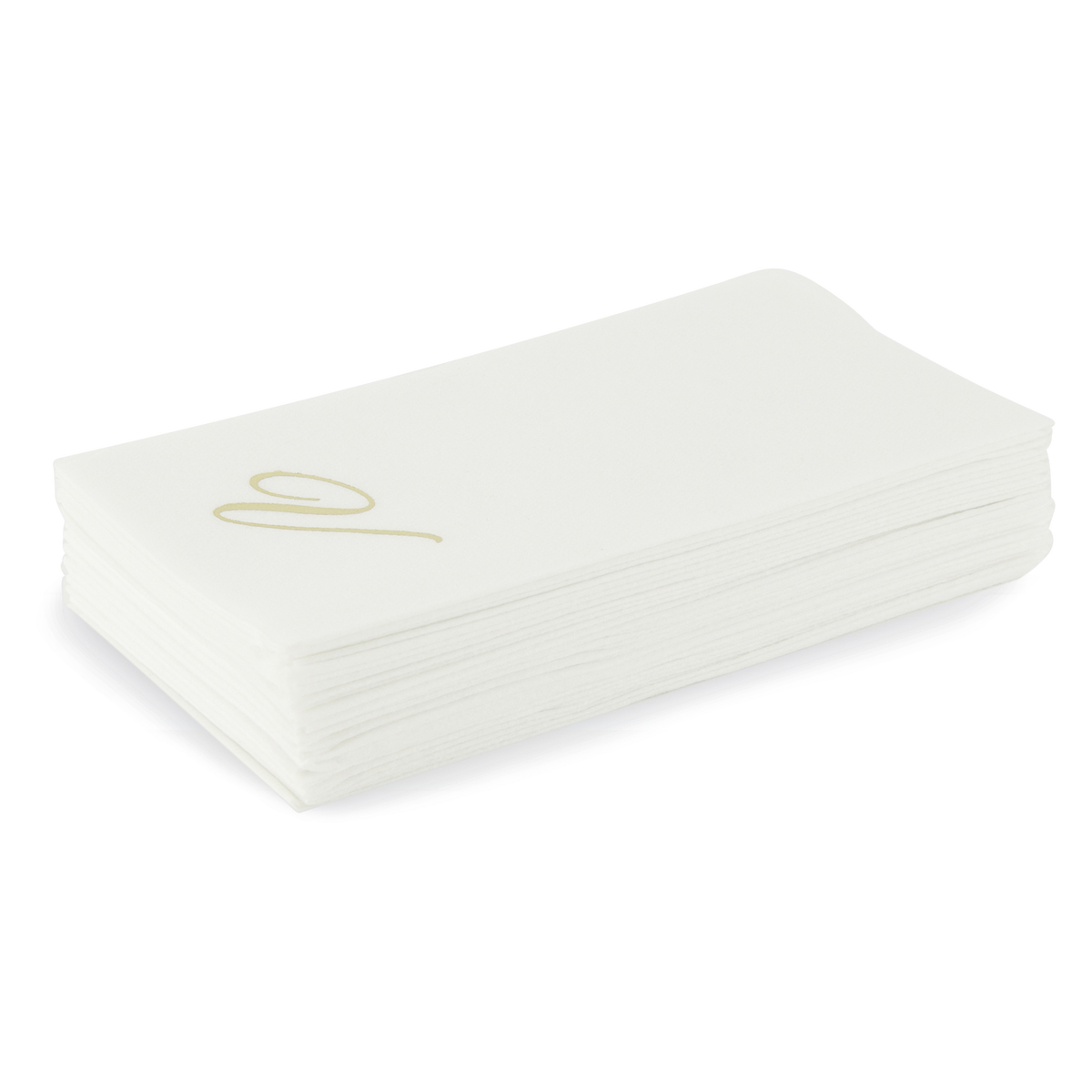 Customized guest towels that are made of paper but feel like fabric.