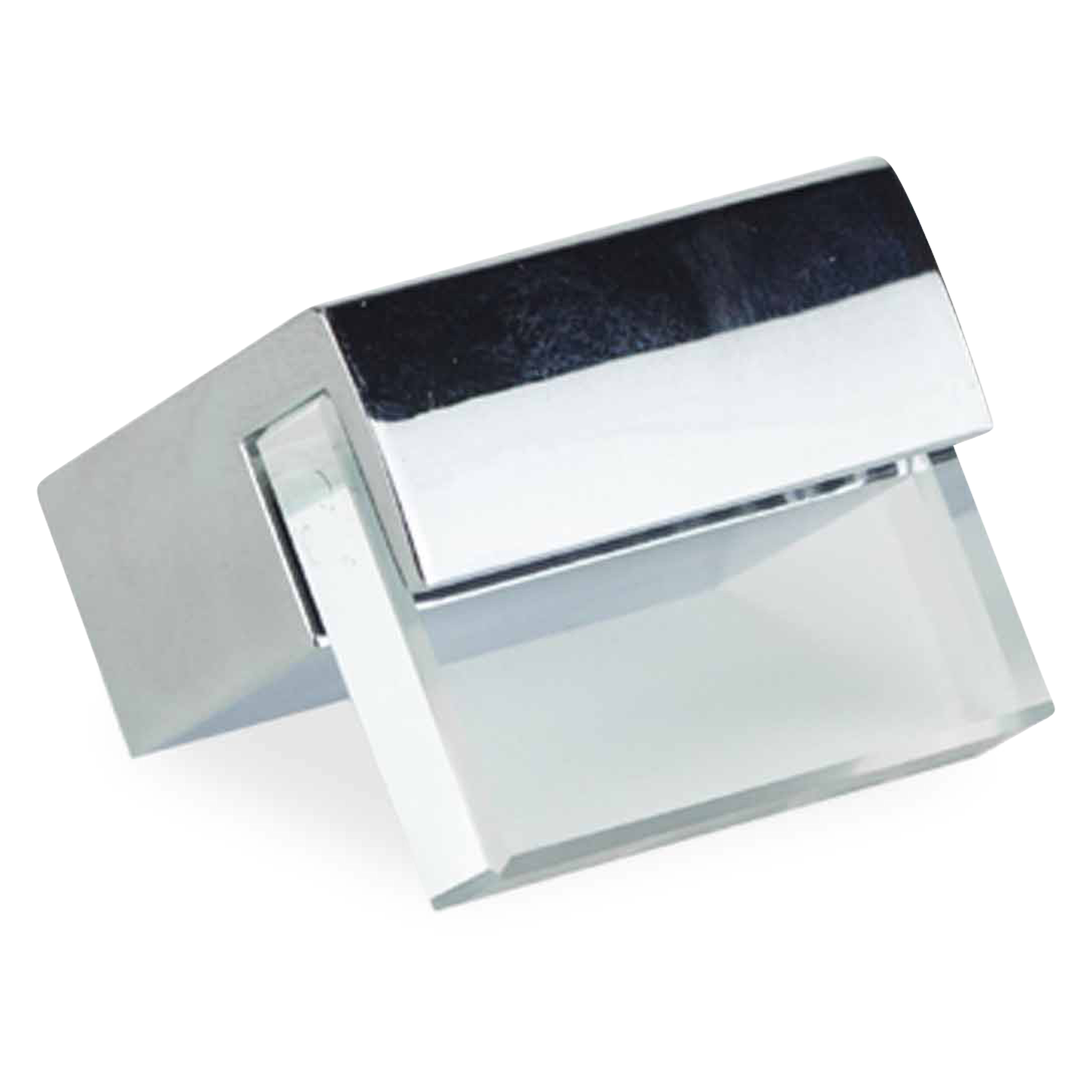 The Aeorlin Knob features a modern look, made of acrylic with chrome accents.