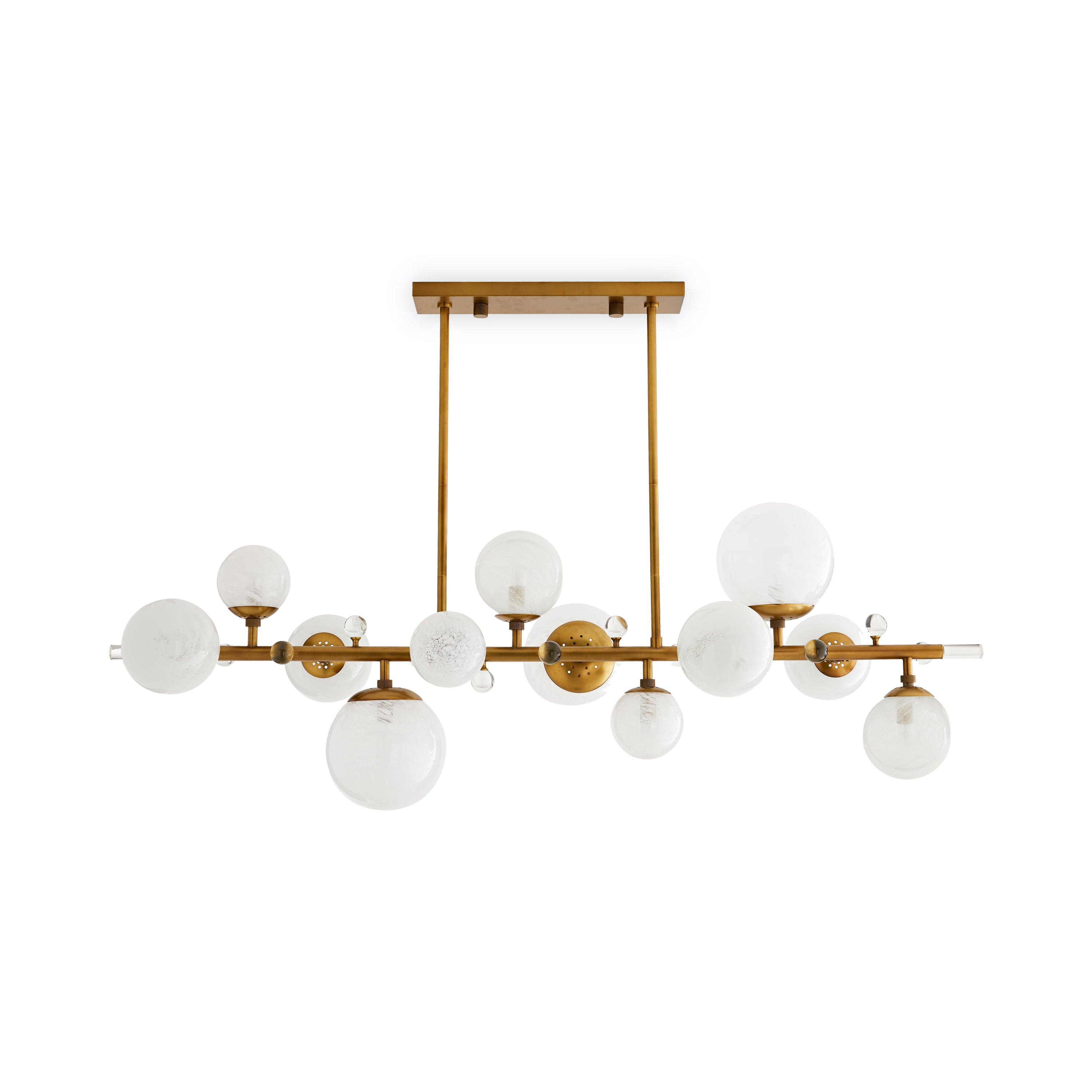 A representation of modern sophistication, this multi-light electrolier defines a space.