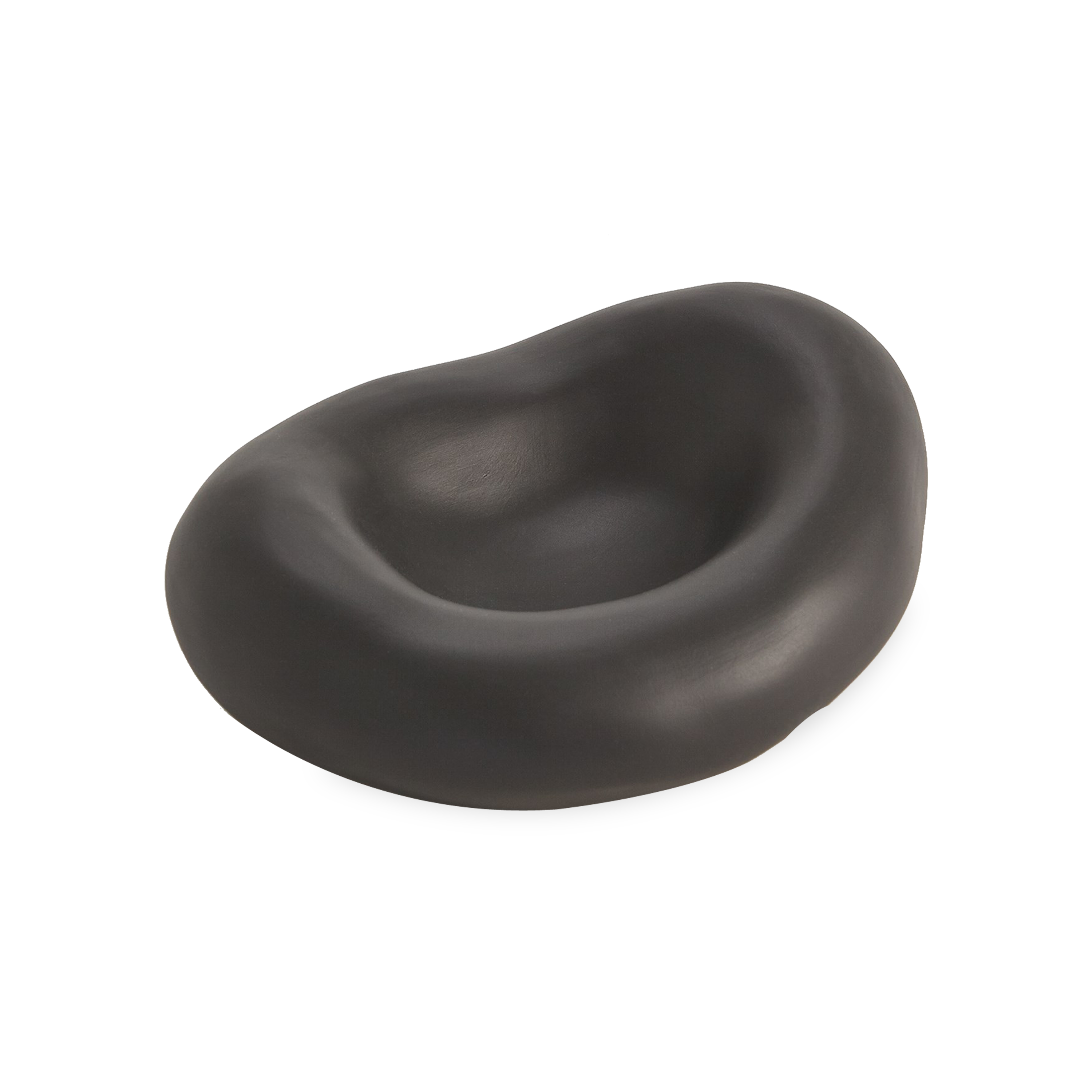 Crafted in Italy, these organic shaped ceramic bowls have a matte black finish and available in two sizes.