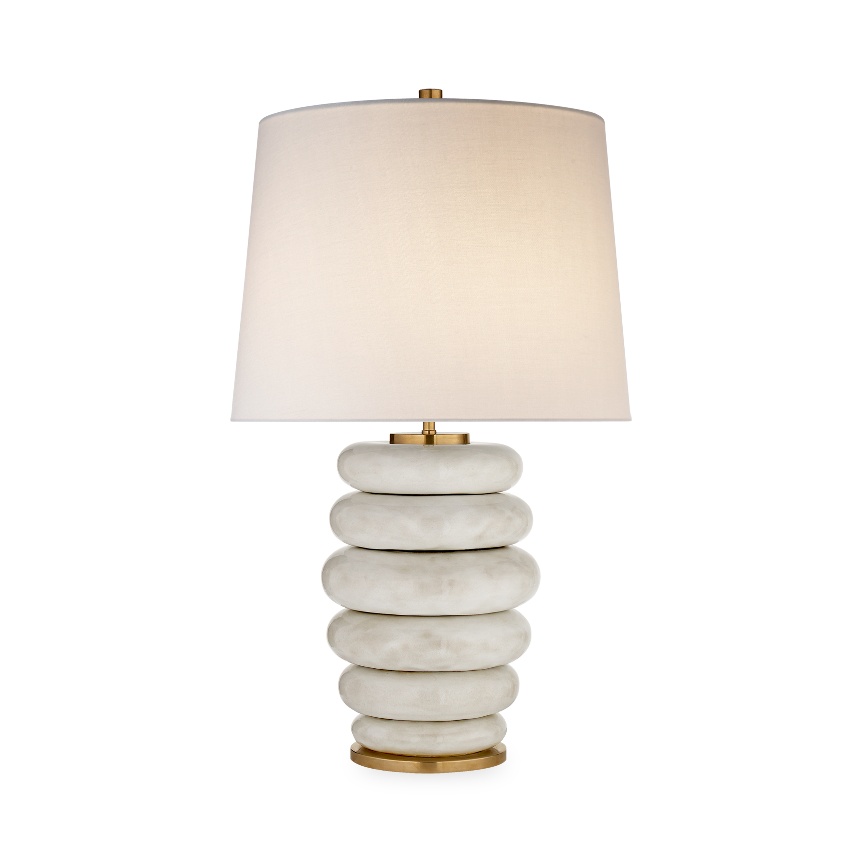 The Phoebe Stacked Table Lamp features a distinctive design and soulful vibe.