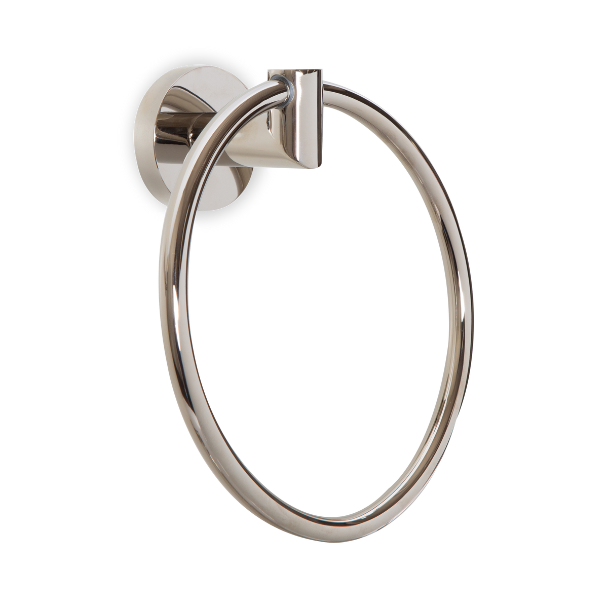 A cylindrical contemporary towel ring.