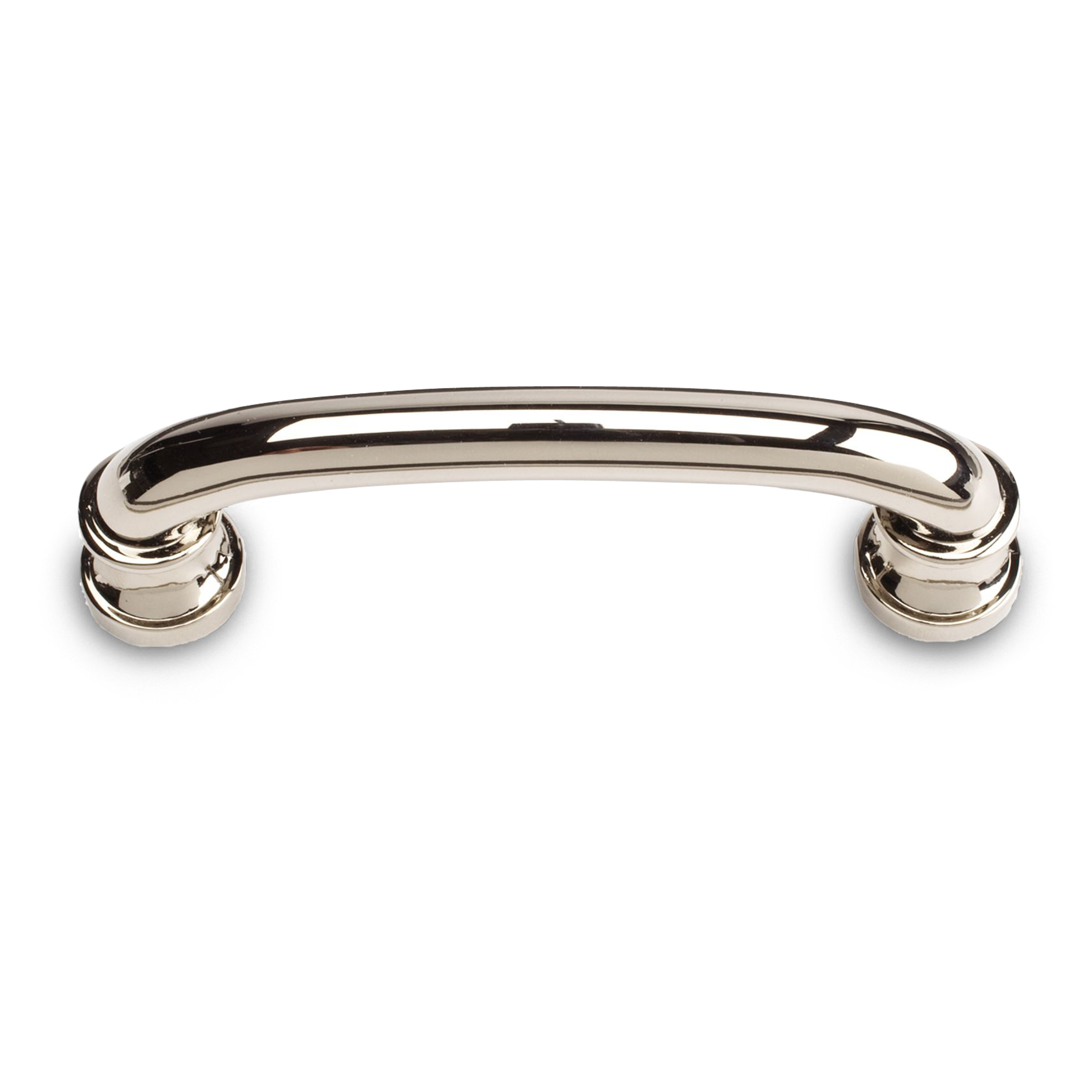 A clean traditional pull with a curved handle.