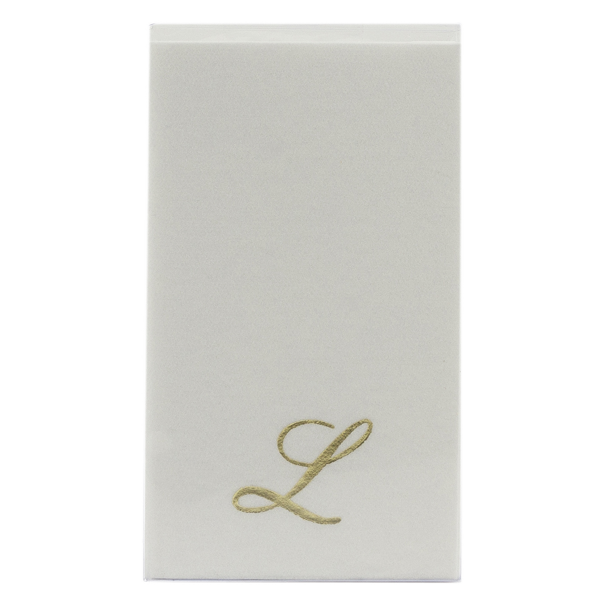 Customized guest towels that are made of paper but feel like fabric.