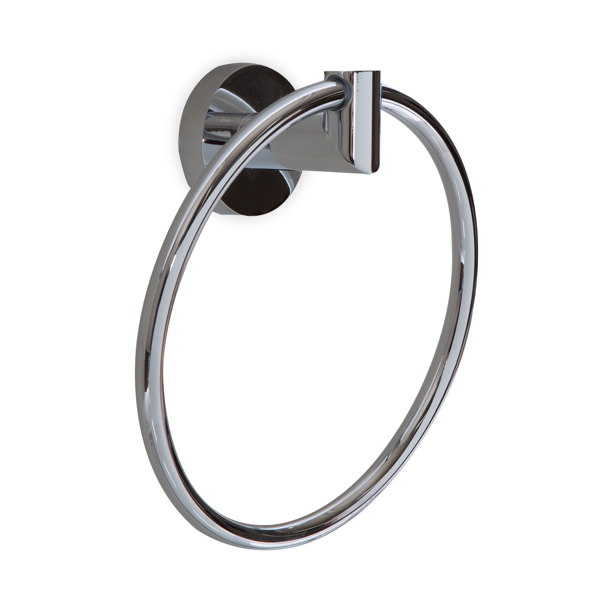 A cylindrical contemporary towel ring.