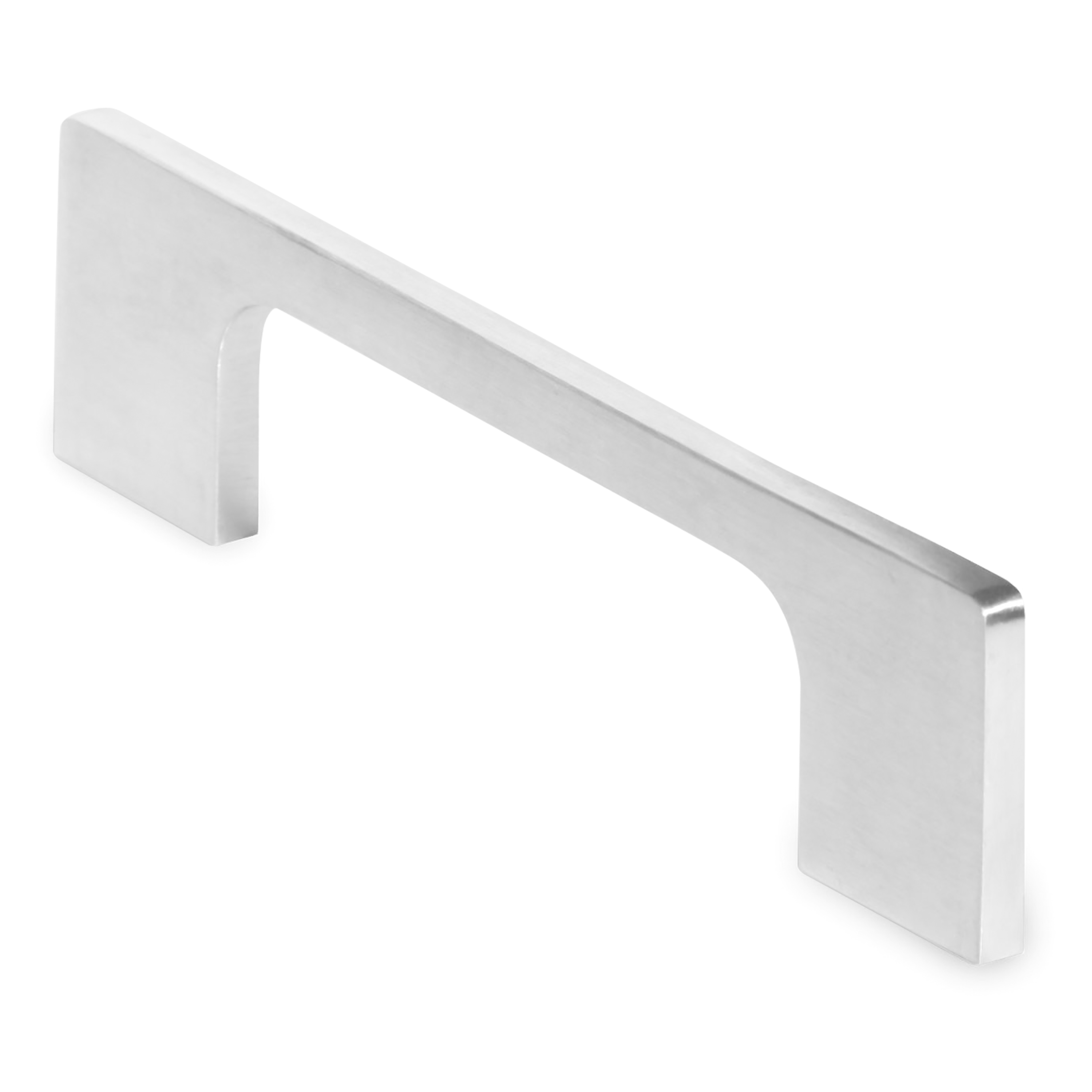 A seamless modern pull with a thin handle and rounded corners.