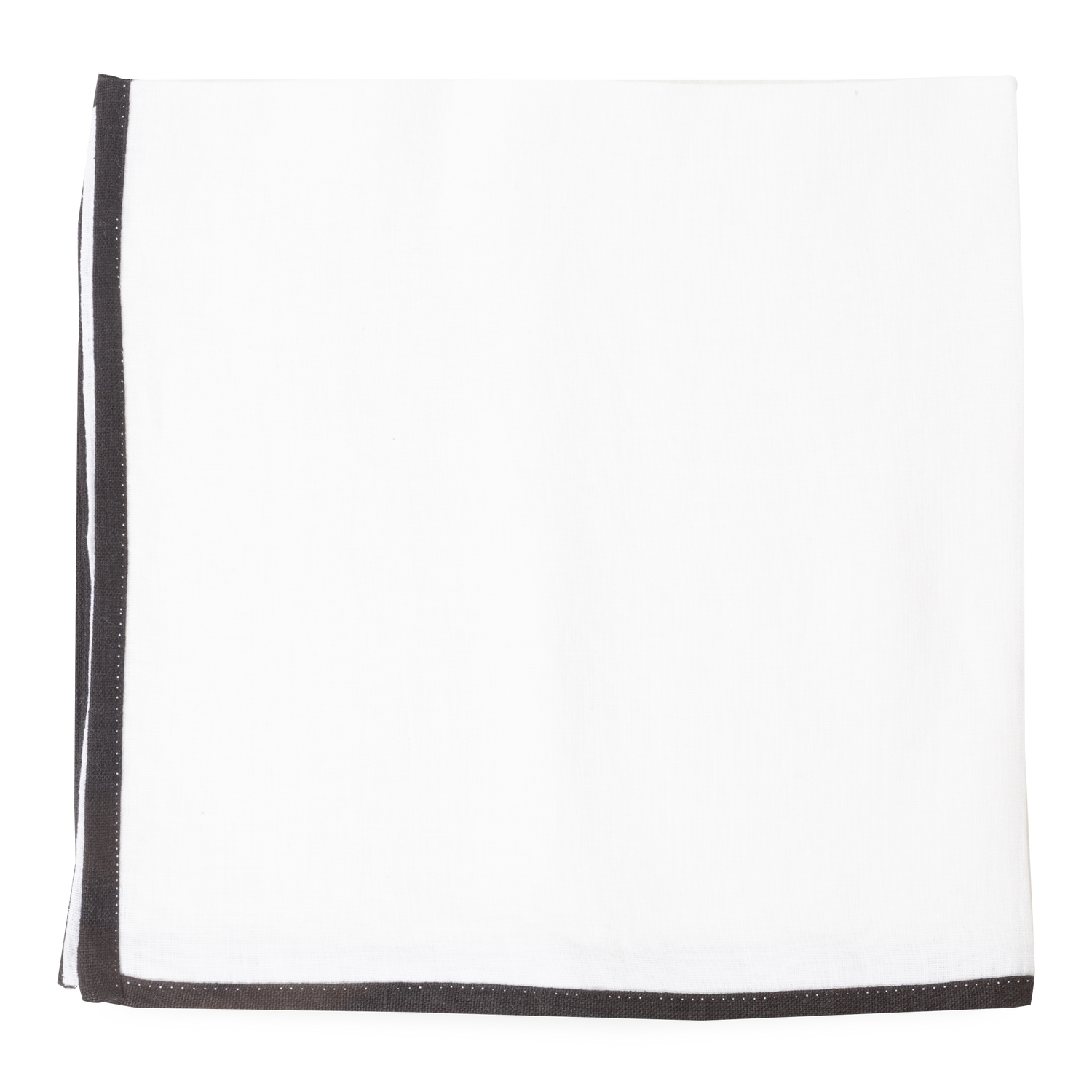 Handmade from European lint-free linen%2C the Bordered Linen Napkin is effortlessly soft and features an aesthetic border to create visual tabletop depth.