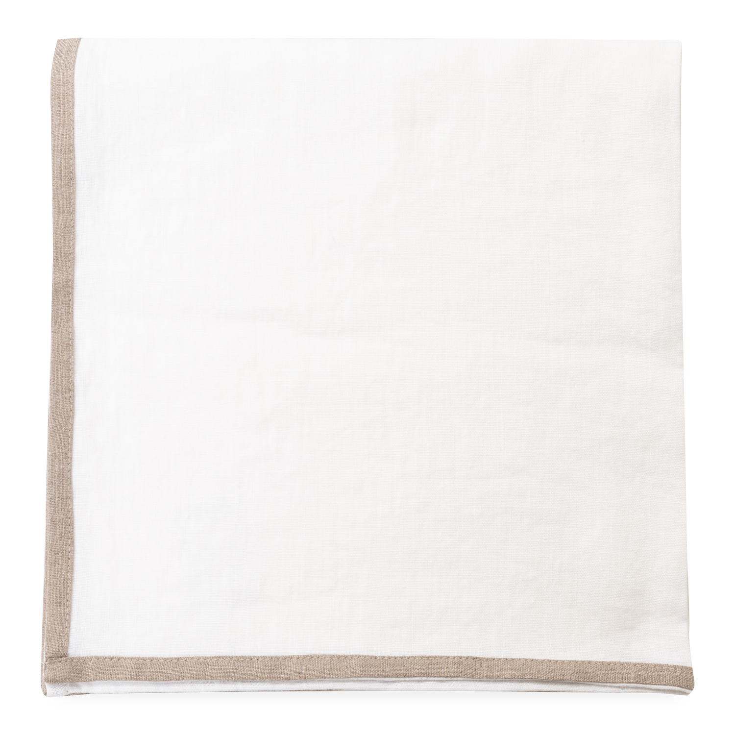 Handmade from European lint-free linen%2C the Bordered Linen Napkin is effortlessly soft and features an aesthetic border to create visual tabletop depth.