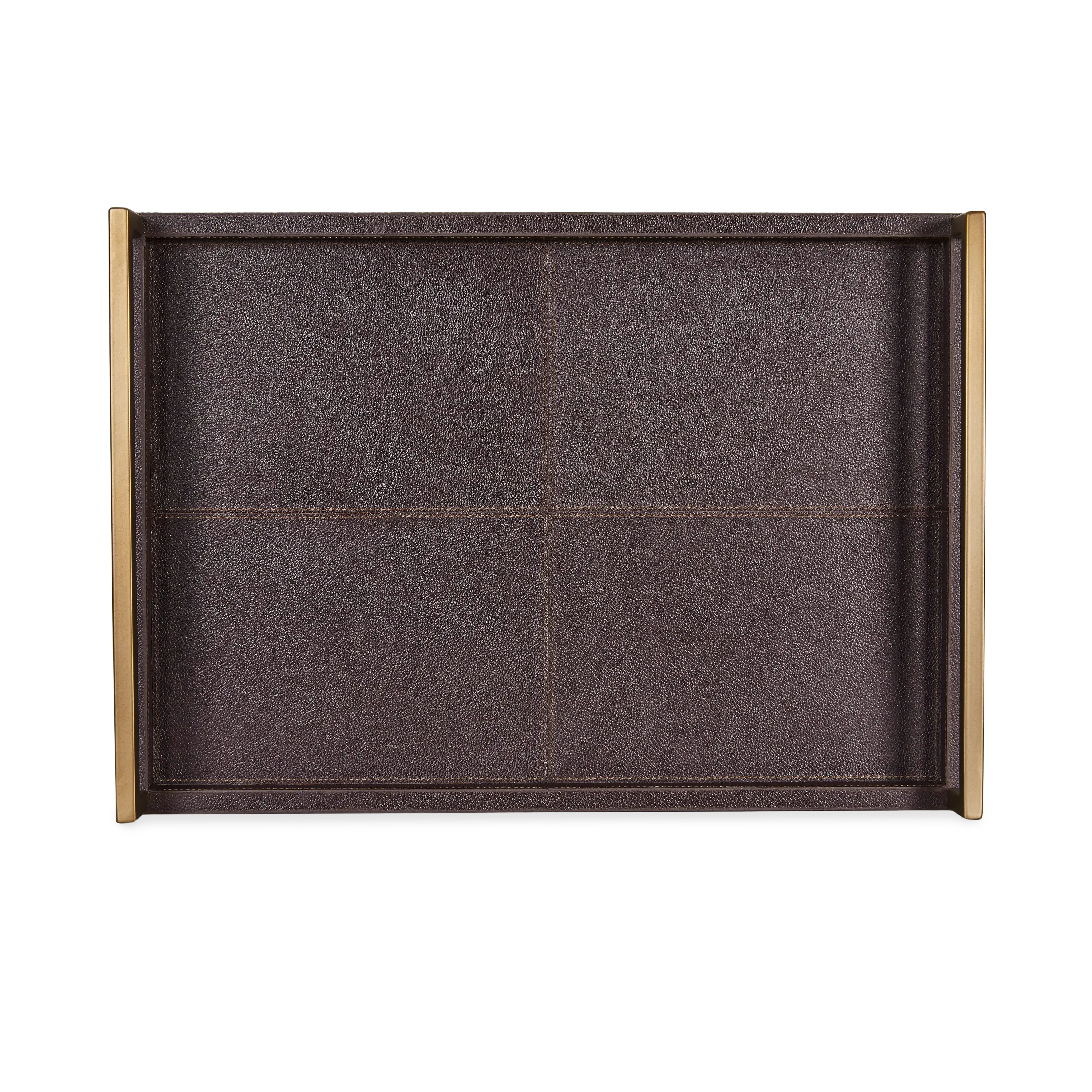 Leather Brass Tray Set