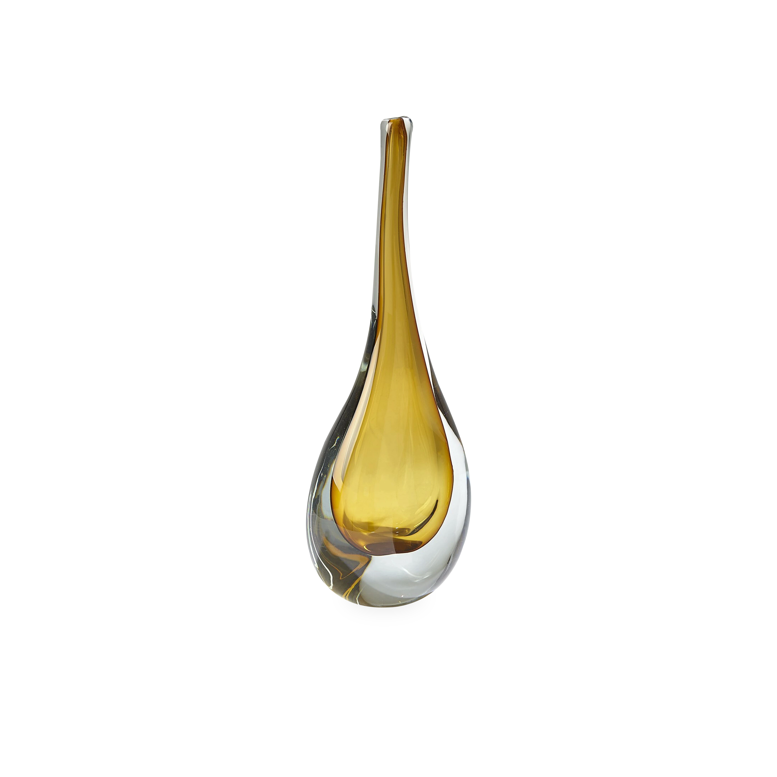 Reminiscent of a raindrop, the Stretched Neck Vase has an elegant round silhouette with a tall, long neck.