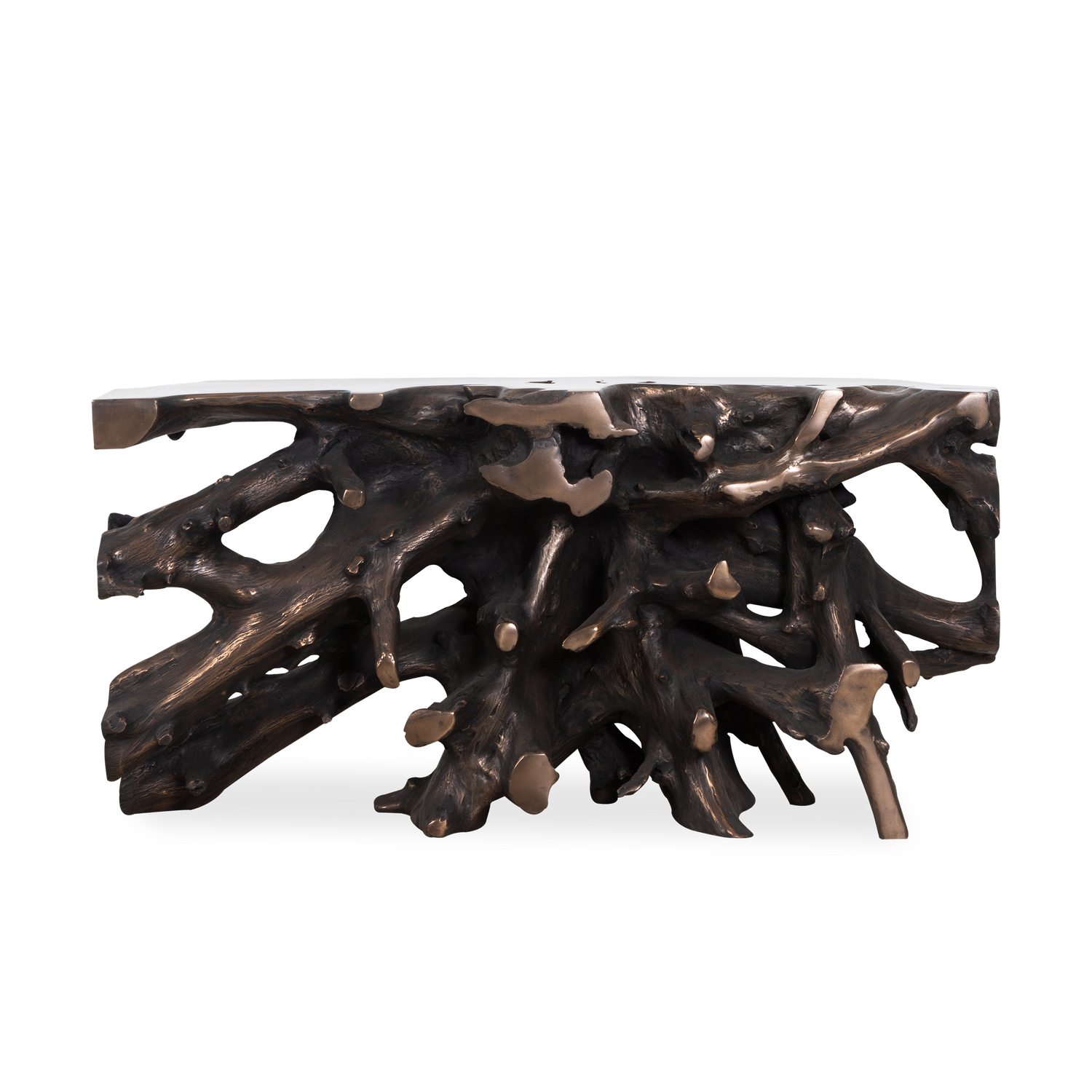 Offering a modern organic look%2C the Cast Root Console Table adds a touch of nature-inspired charm to your space.
