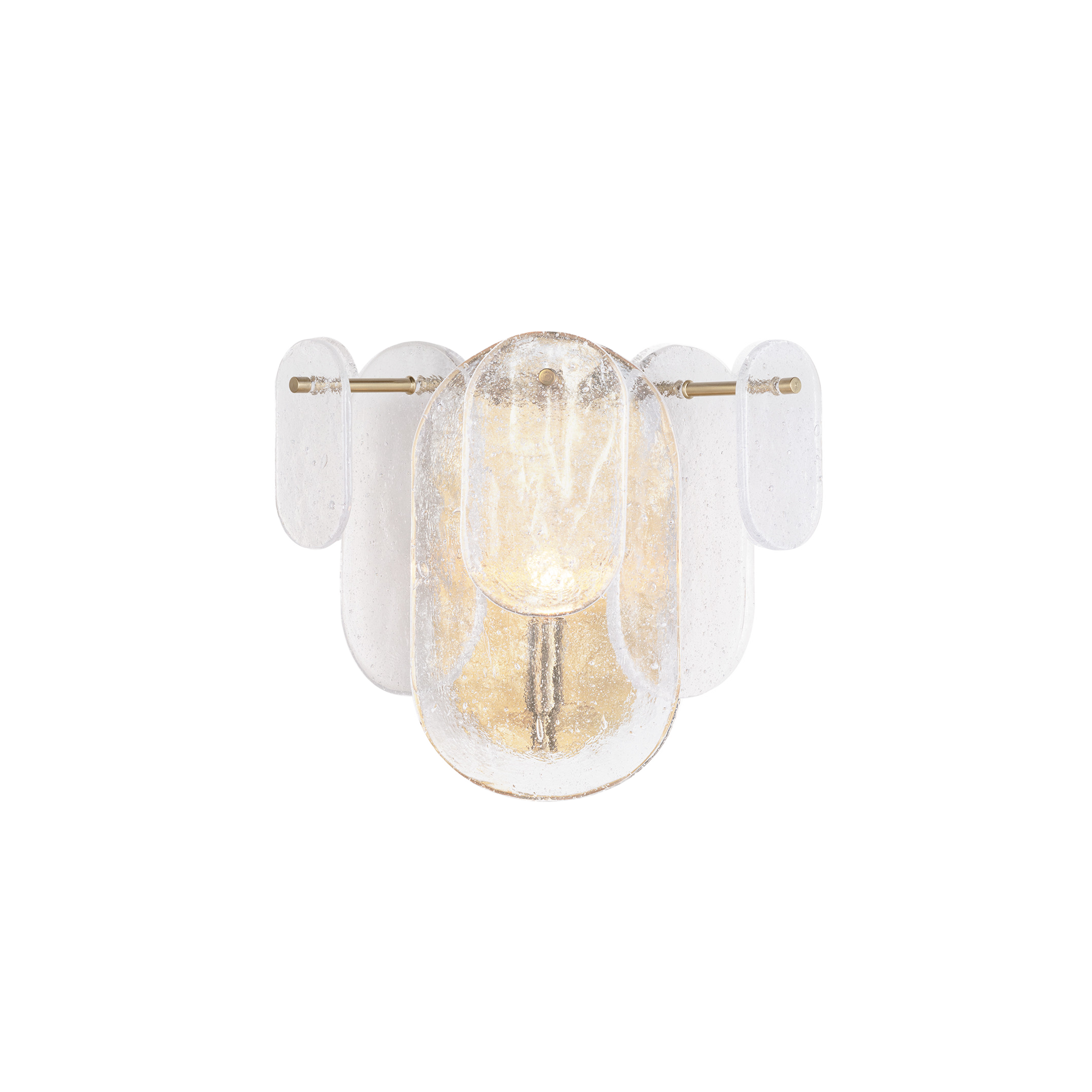 Modern and elegant, panes of striking water glass adorn the Echo Sconce to create a dynamic lighting piece.