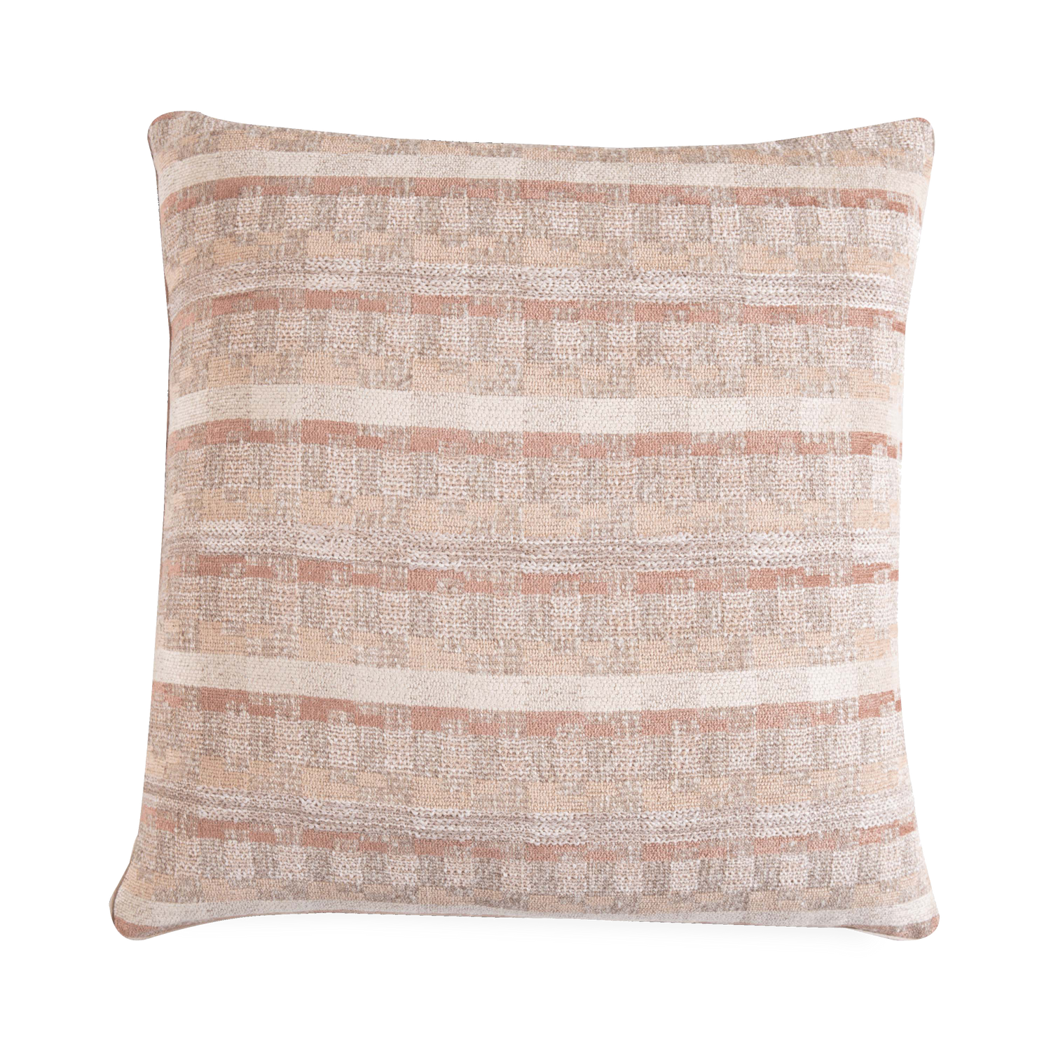 Providing visual appeal through its high-quality weaving and construction%2C the Grid Pillow creates visual depth through its intricate use of the tonality of its striped geometric p