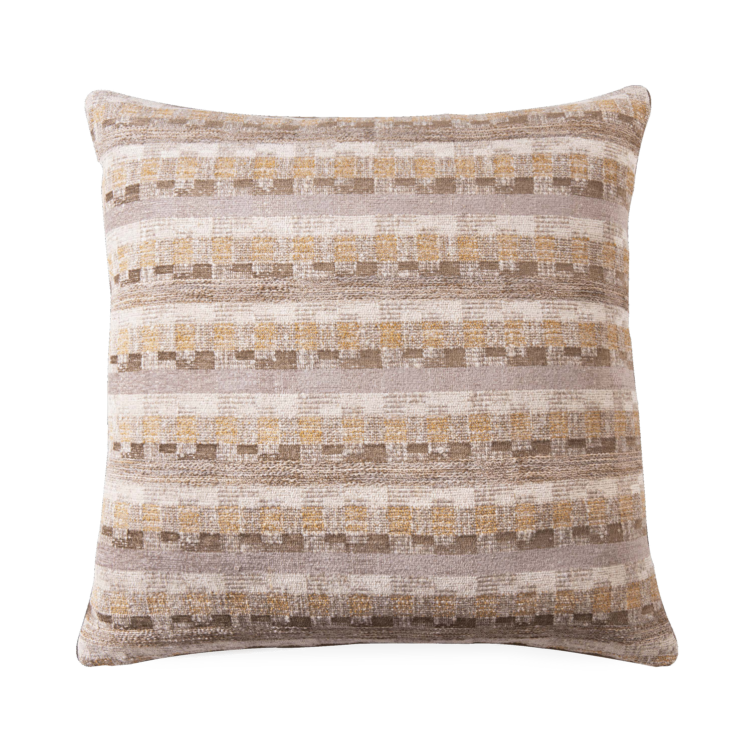 Providing visual appeal through its high-quality weaving and construction%2C the Grid Pillow creates visual depth through its intricate use of the tonality of its striped geometric p