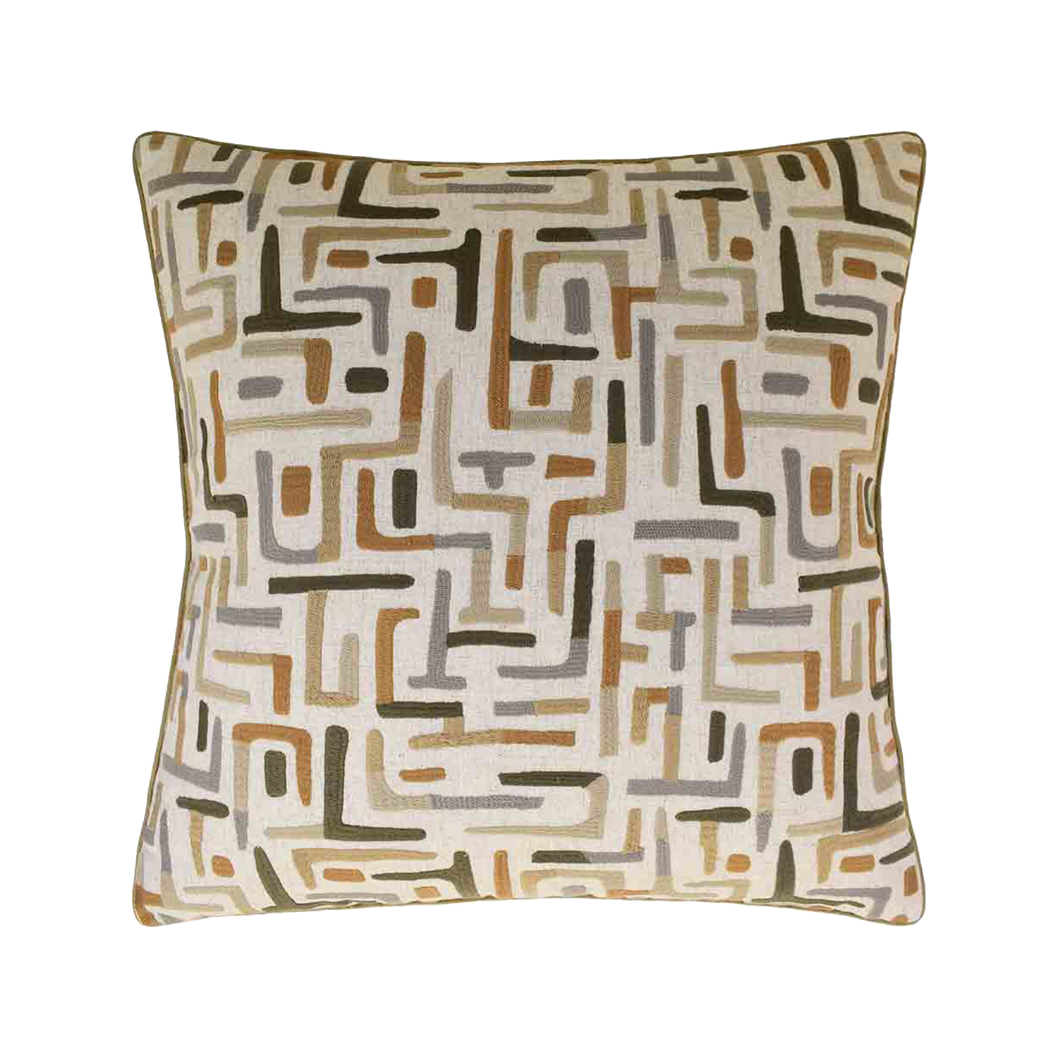 Drawing attention with intricate abstract design%2C the Varanasi Pillow features an interesting geometric maze pattern that captivates interest through its soft%2C rounded lines.
