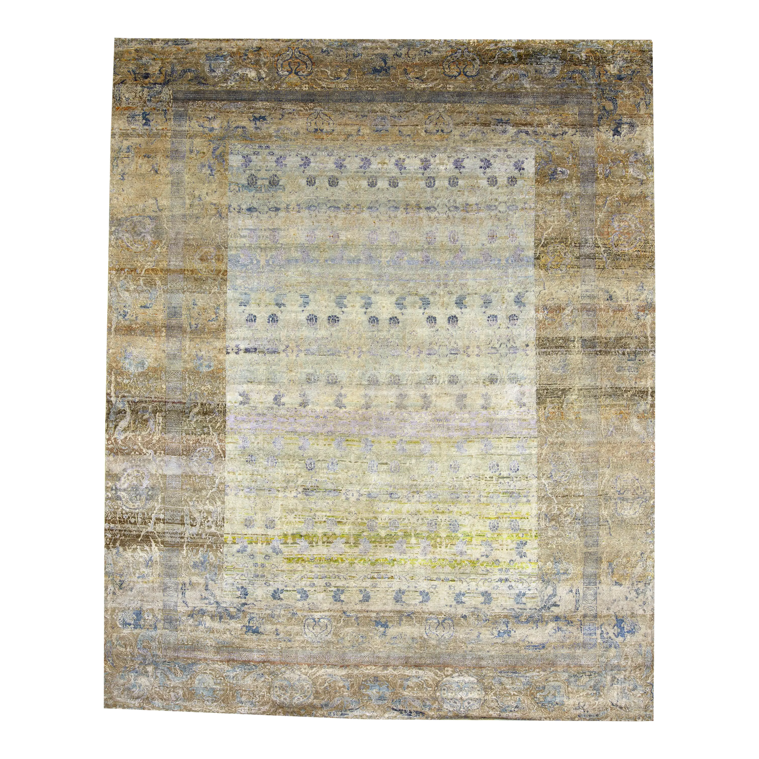 Designed to be passed through generations%2C the New Heirloom Rug Collection is crafted from recycled and upcycled wool%2C cocoon silk and sari silk.