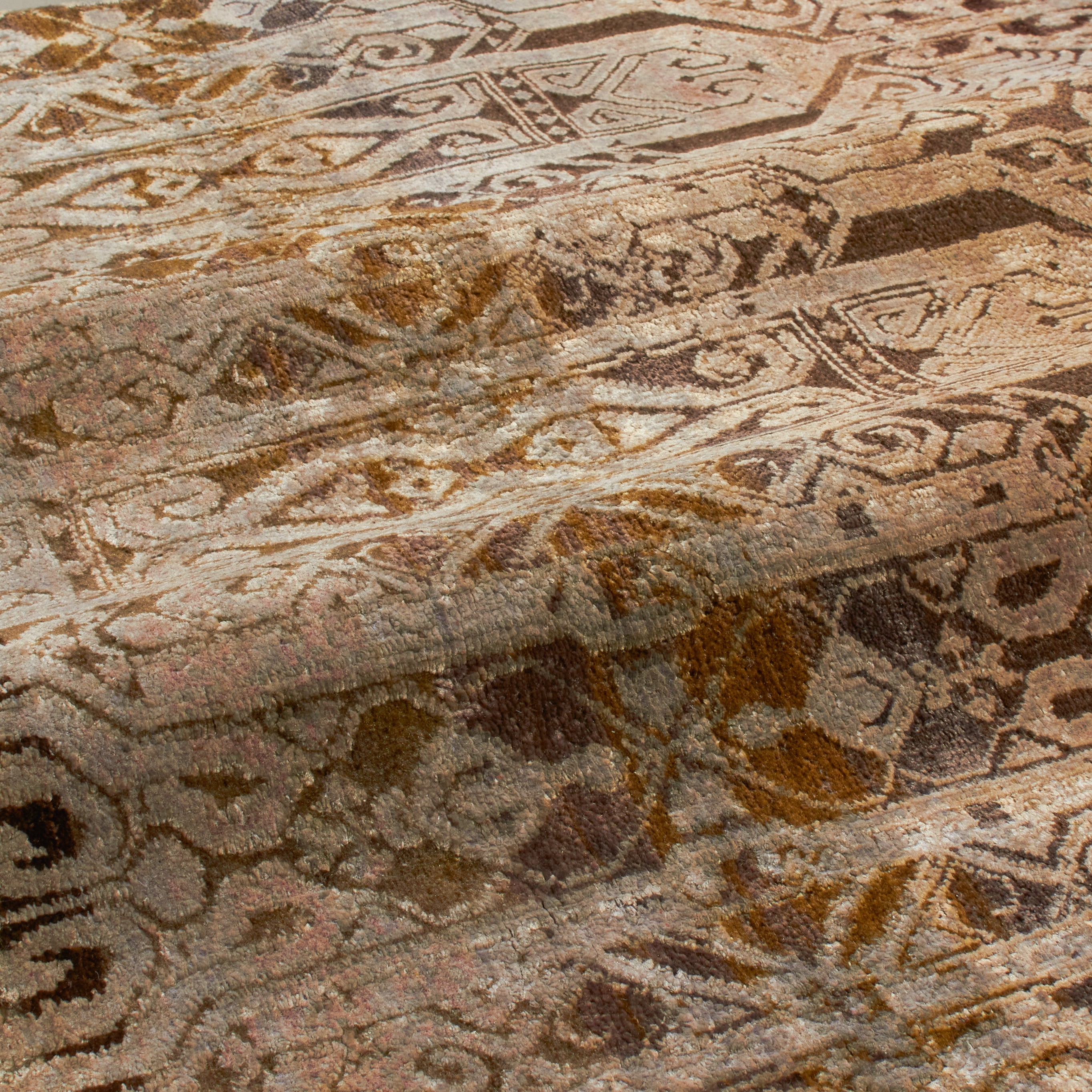 Designed to be passed through generations, the New Heirloom Rug Collection is crafted from recycled and upcycled wool, cocoon silk and sari silk.