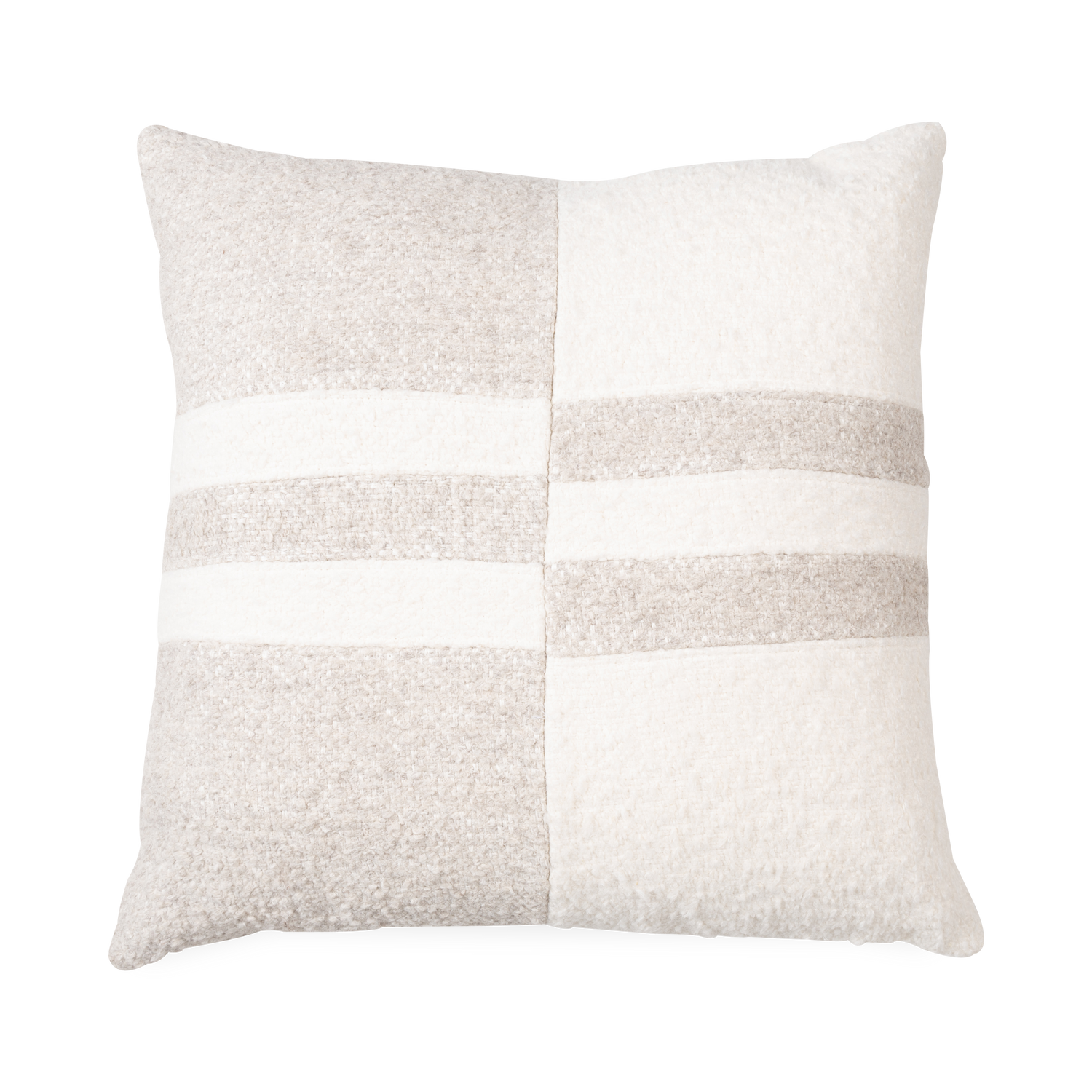 A pillow that is perfect for those who value the visual impact and physicality of textures%2C the Boucle Pillow is woven with a gradient of grey and oyster tones that is full of orga