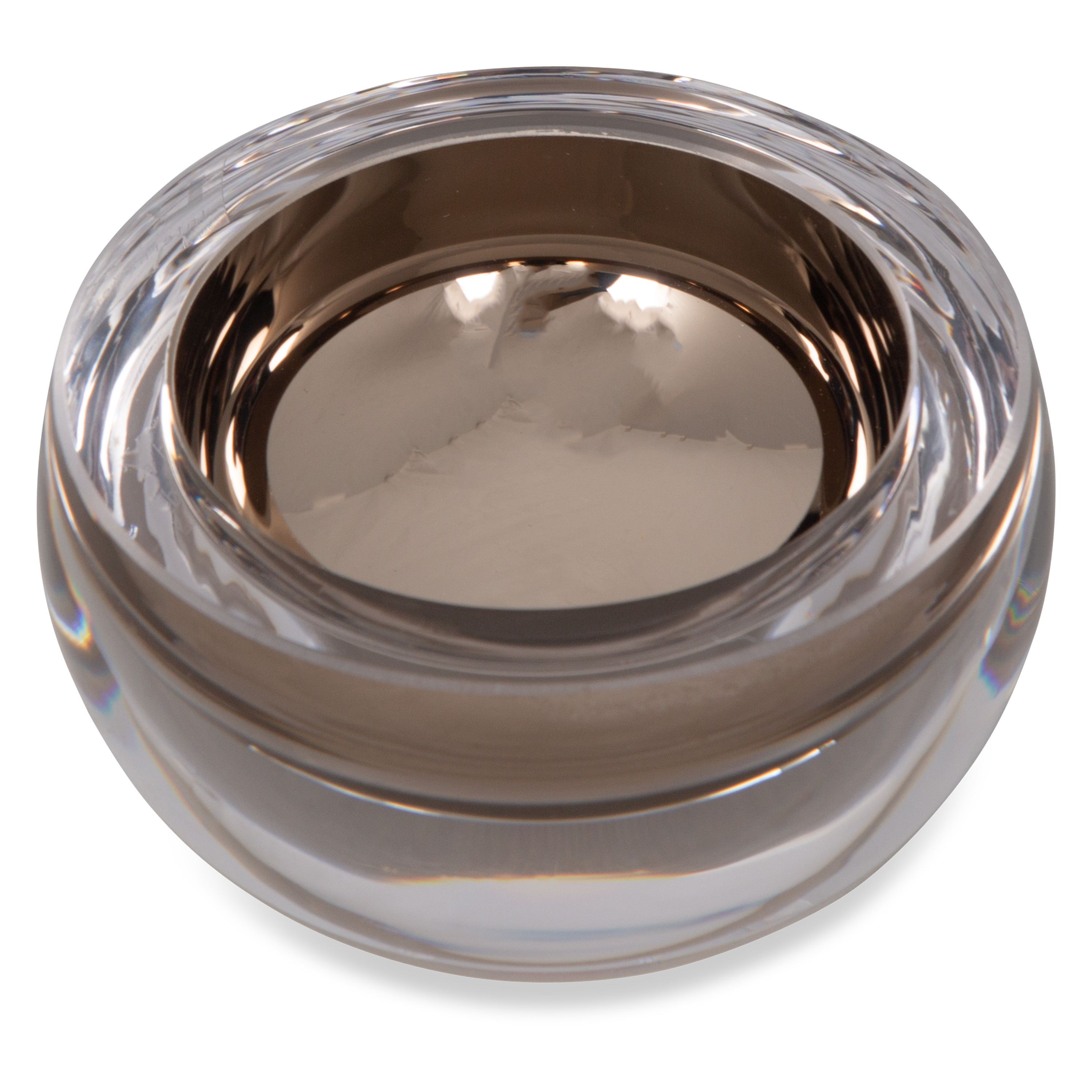A beautiful metallic colouring adorns its thick glass and will add striking style elements to your interior.