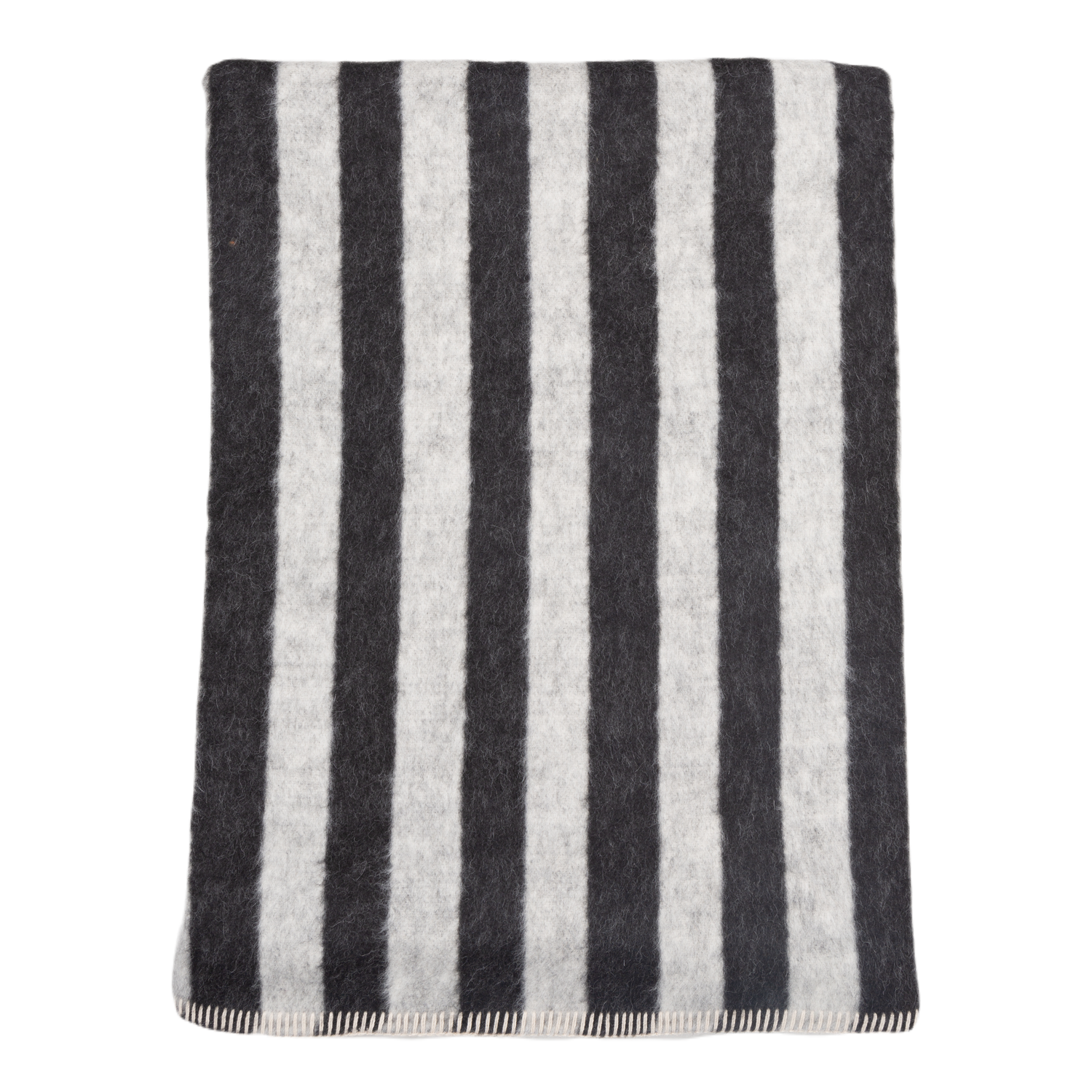 Presenting a luxuriously soft texture%2C the Stills Stripe Throw is woven with natural superfine alpaca wool and undyed Peruvian cotton.
