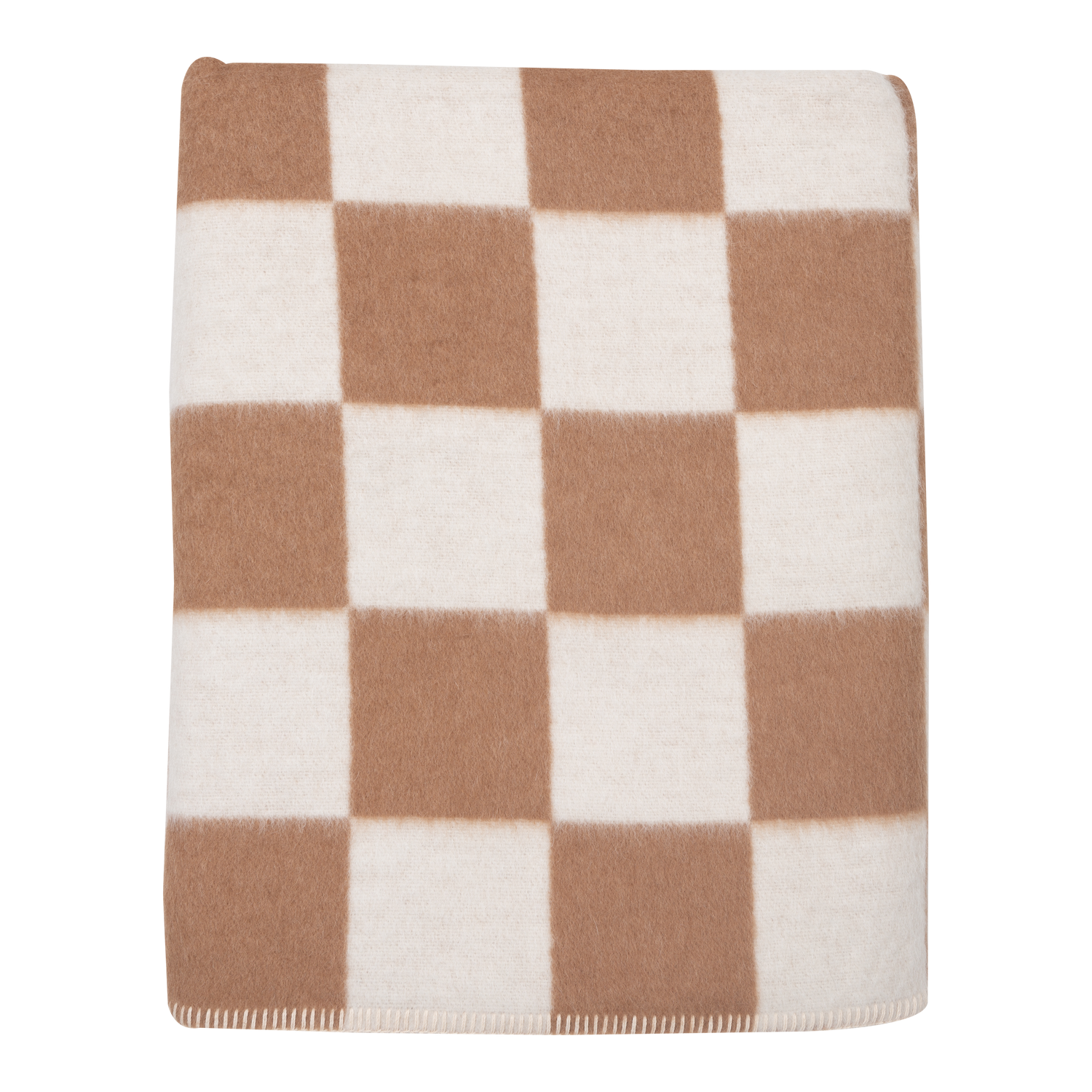 Presenting a luxuriously soft texture%2C the Crosby Check Throw is woven with natural superfine alpaca wool and undyed Peruvian cotton.