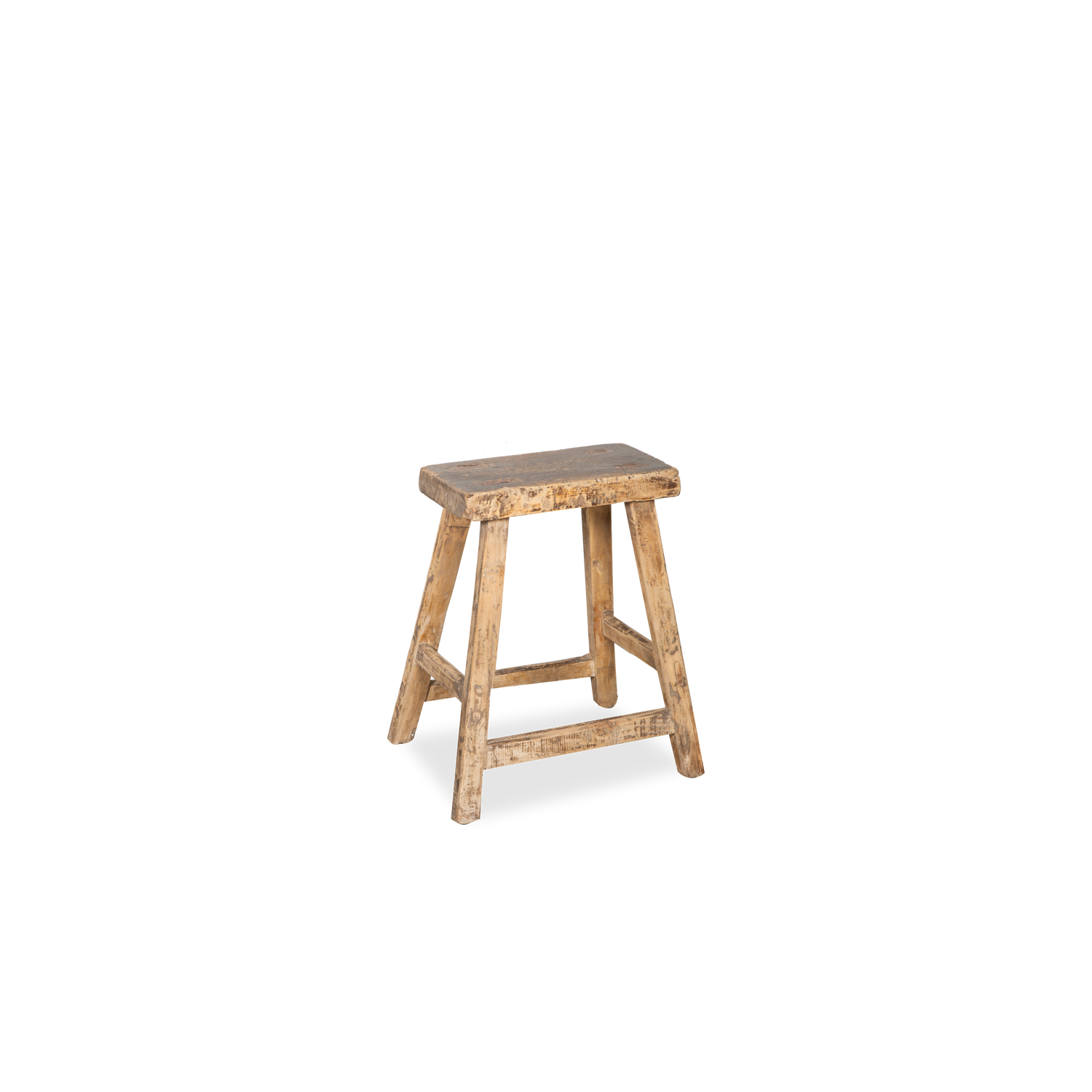 Full of rustic appeal%2C the Vintage Weathered Rectangular Stool will add organic warmth to your space.
