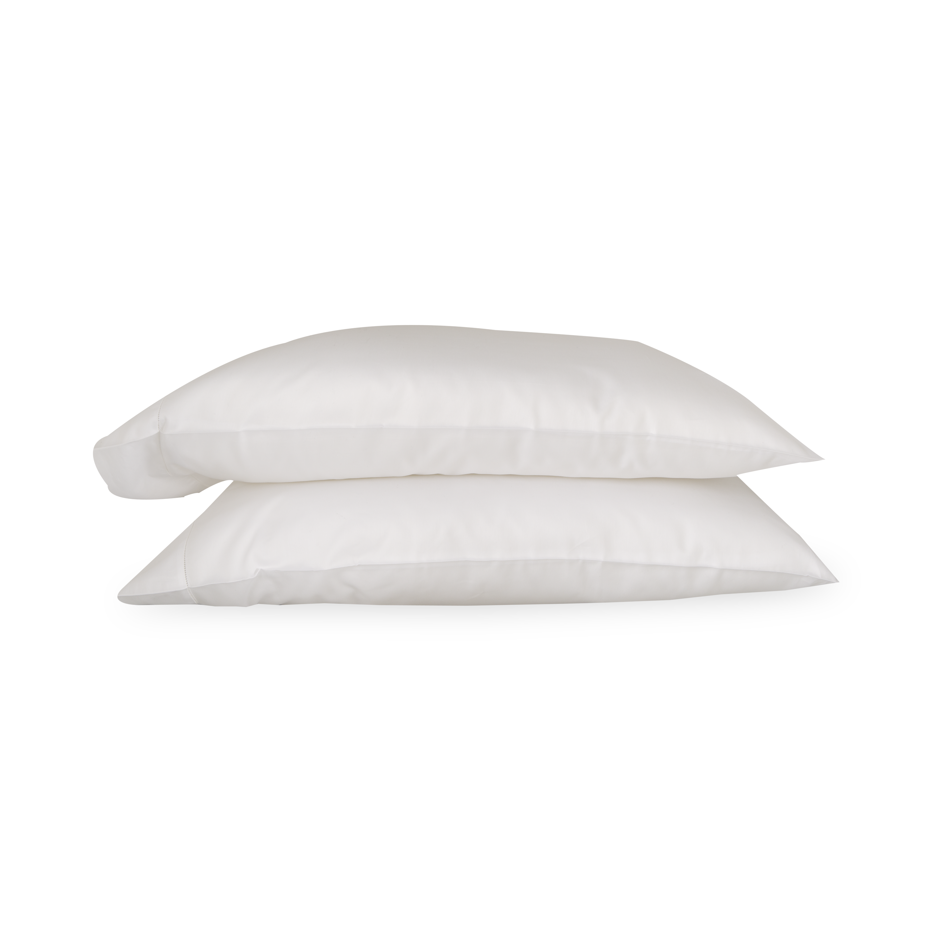 An elegant row of open hemstitching frames this silky, soft sateen collection.
