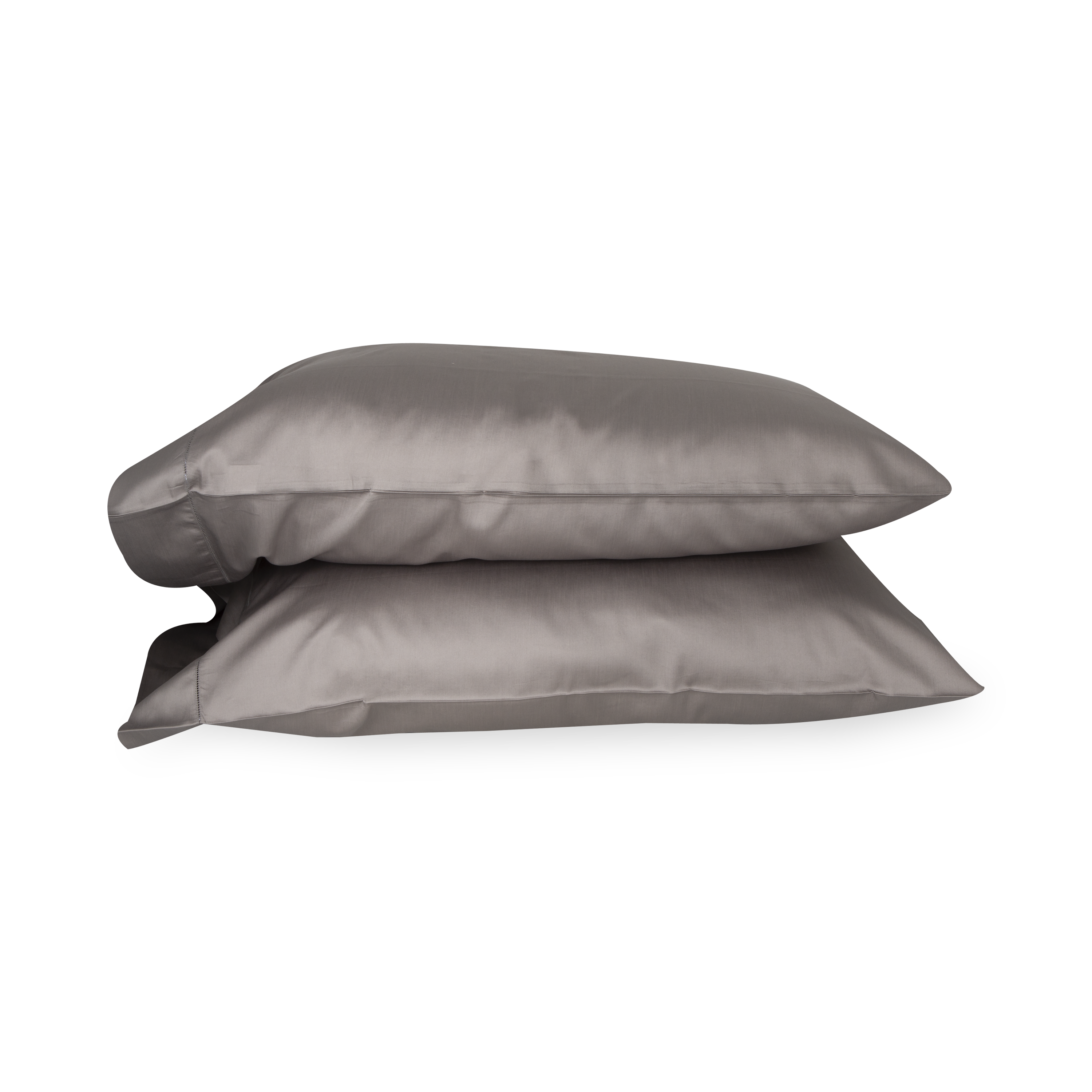 An elegant row of open hemstitching frames this silky, soft sateen collection.