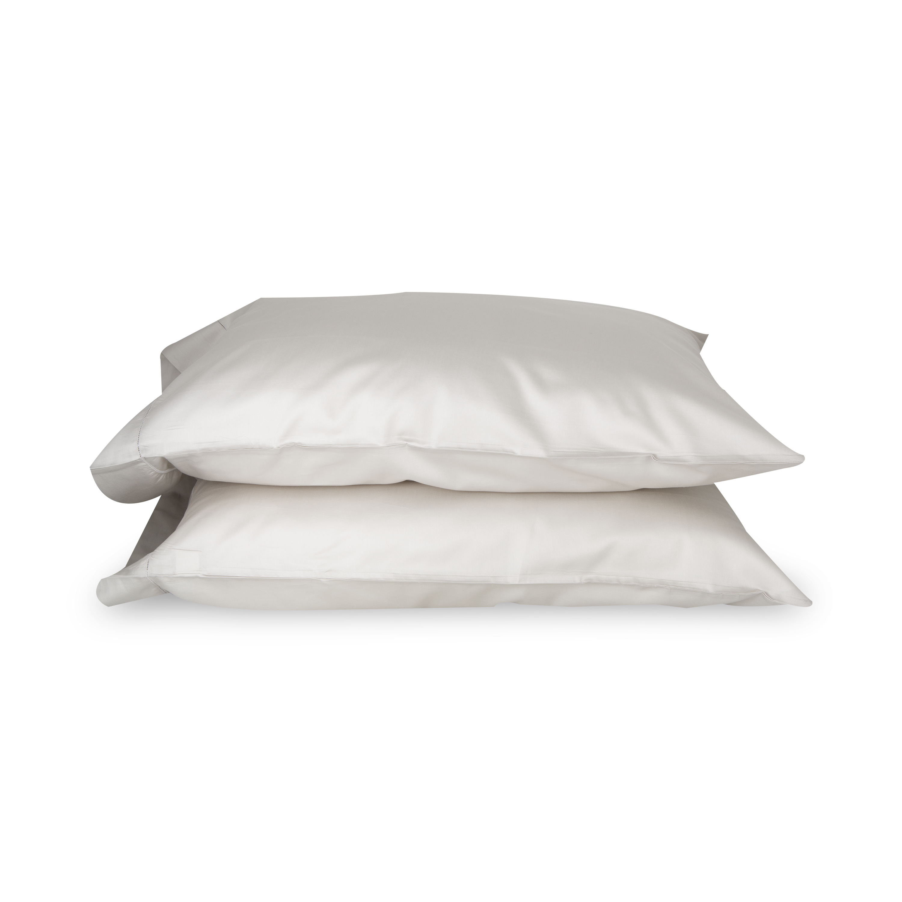 An elegant row of open hemstitching frames this silky, soft sateen collection.