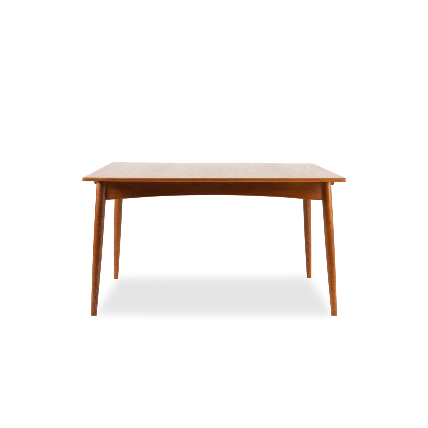 Displaying a unique mix aged teak and oak wood%2C this rare vintage dining table was designed by Hans Wegner and produced in Denmark%2C circa 1960s.