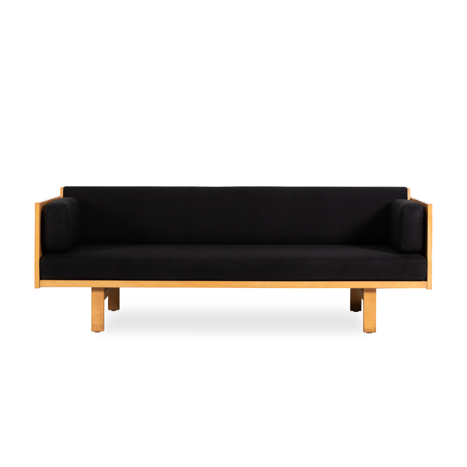Originally made for use in dormitory rooms%2C this vintage GE-259 Sofa Bed was designed by Hans Wegner and manufactured by GETAMA %2C circa 1950s.