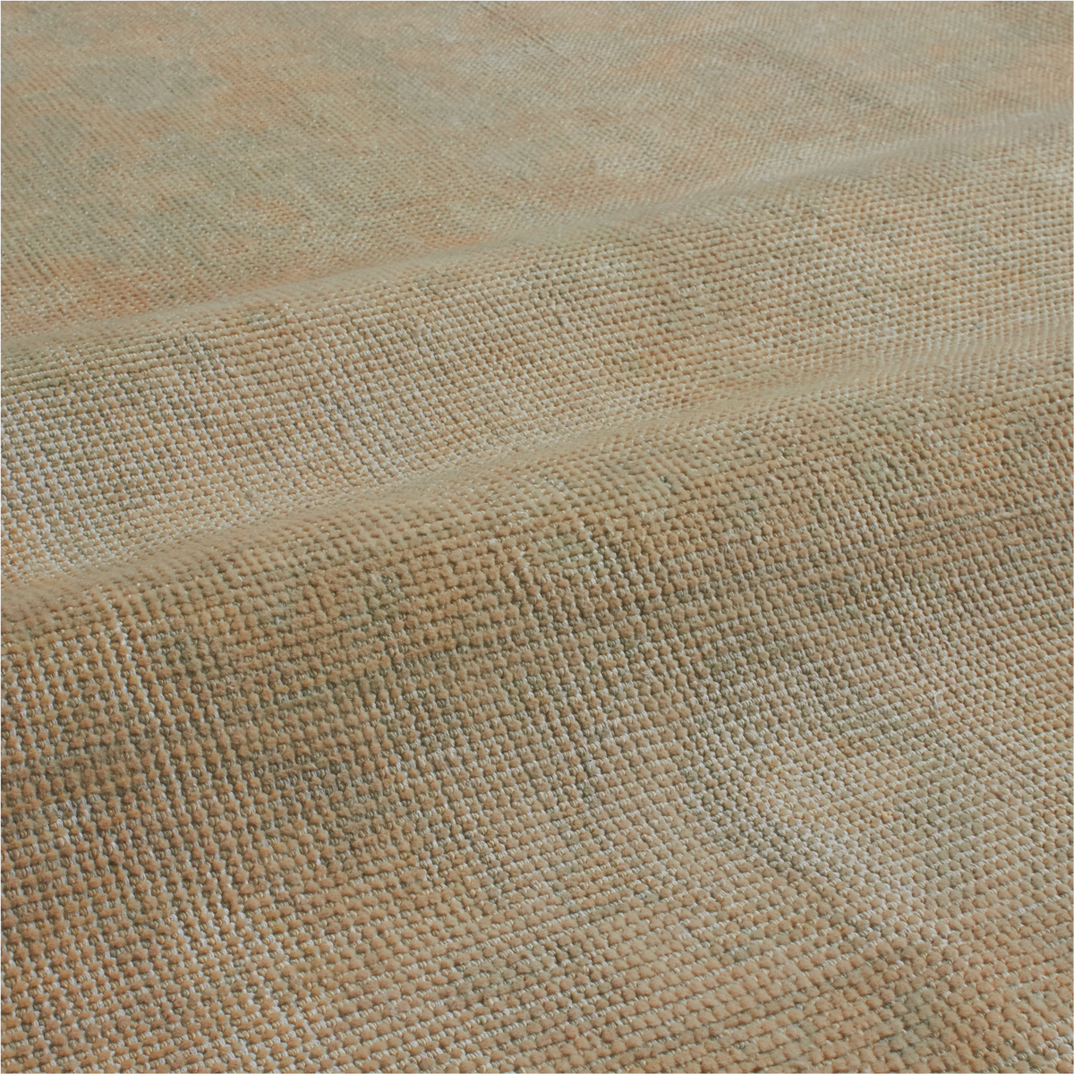 A close-up of woven fabric with a textured basketweave pattern in warm beige and light brown tones.
