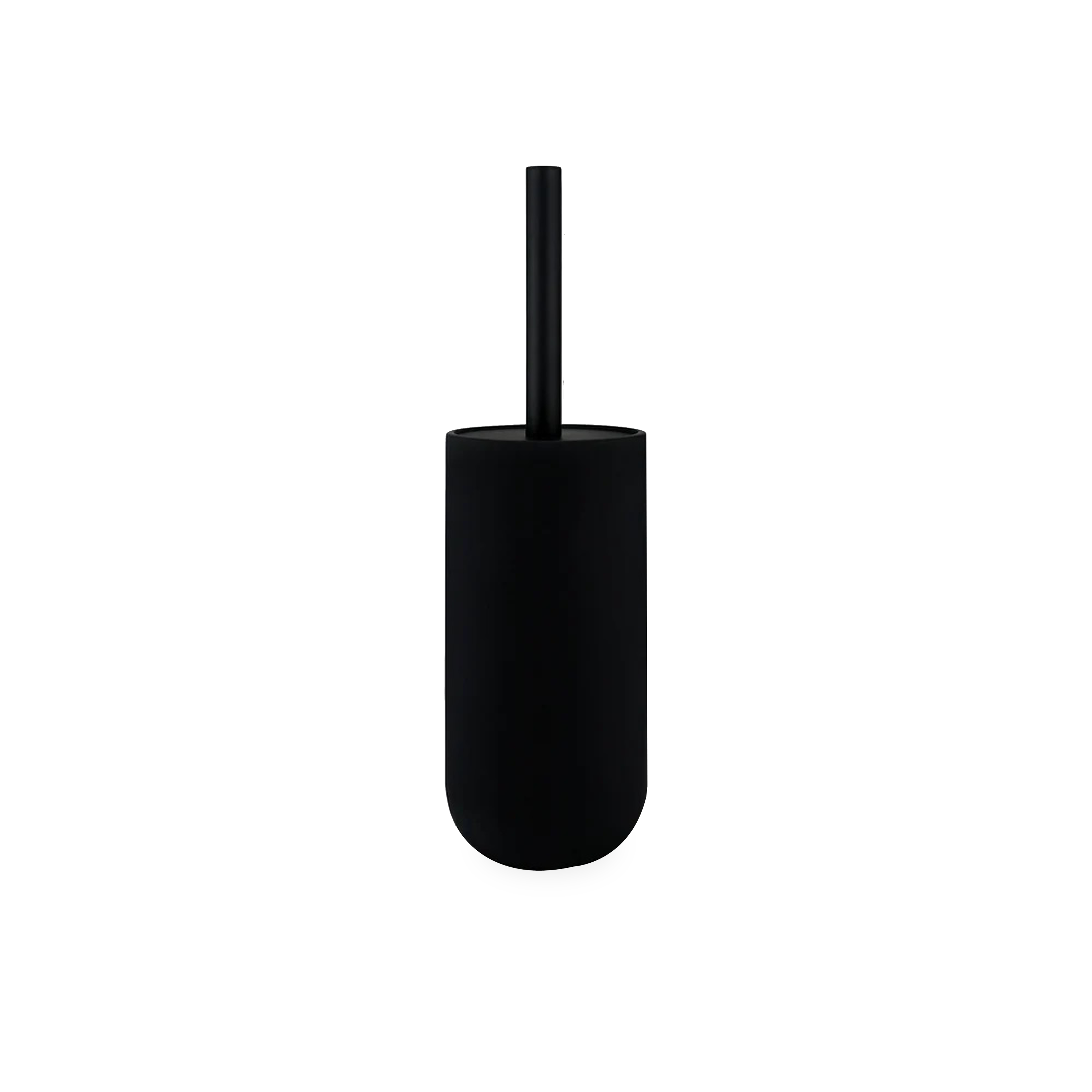 Using soft and organic forms, the Ceramic Rubber Toilet Brush is made of ceramics coated with a matte black rubber finish along with a black handle.