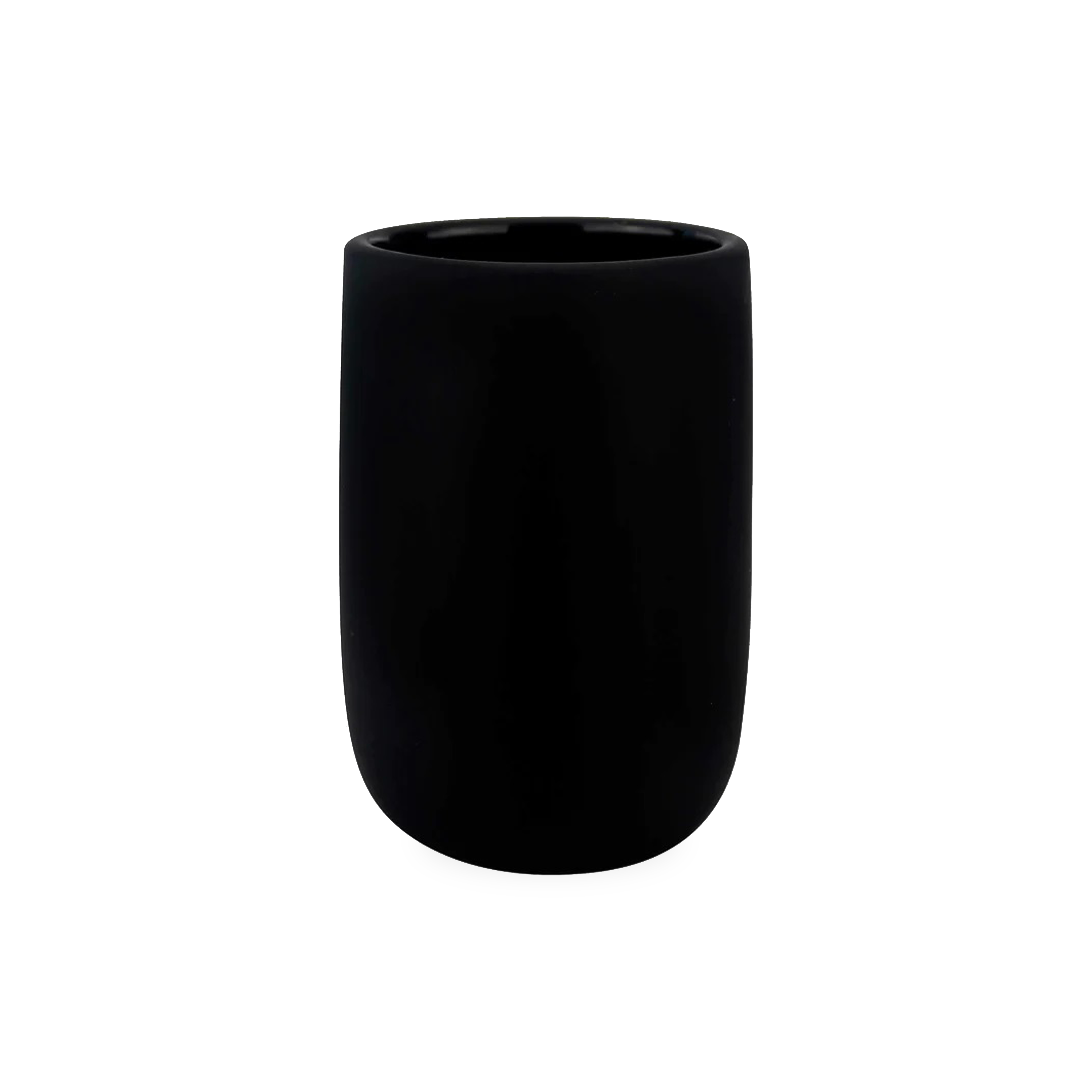 Using soft and organic forms, the Ceramic Rubber Tumbler is made of ceramics coated with a matte black rubber finish.