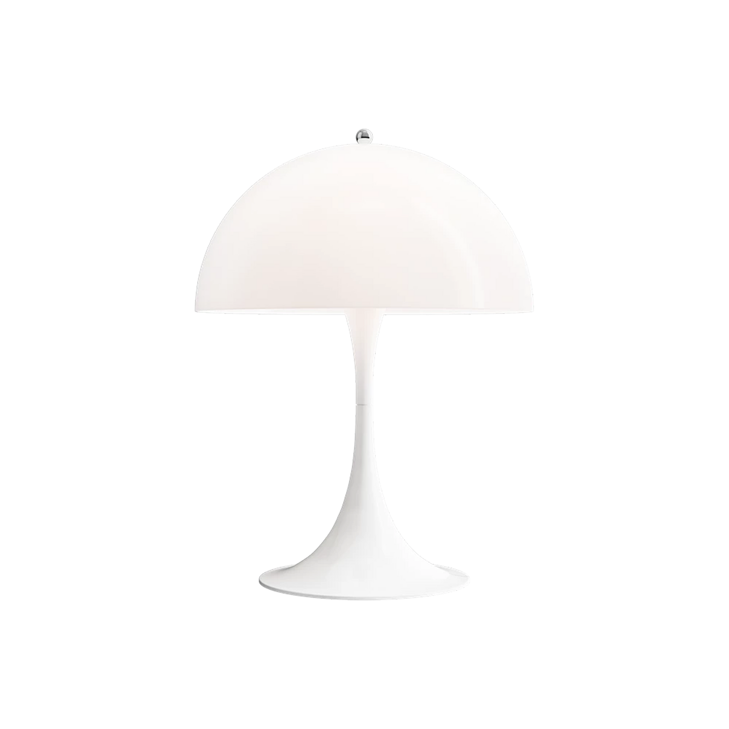 A design masterpiece conceived by Verner Panton in 1971%2C the Panthella Floor Lamp exudes timeless elegance with its organic trumpet-like shade and seamless hemispherical acrylic de