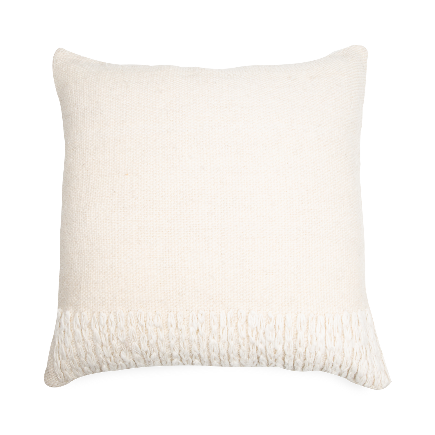 Fusing elements of striking design with traditional weaving and knitting%2C the Chain Stitch Wool Pillow is handmade by craftswomen of Chilo%C3%A9 using 100%25 natural wool from Chilota sh