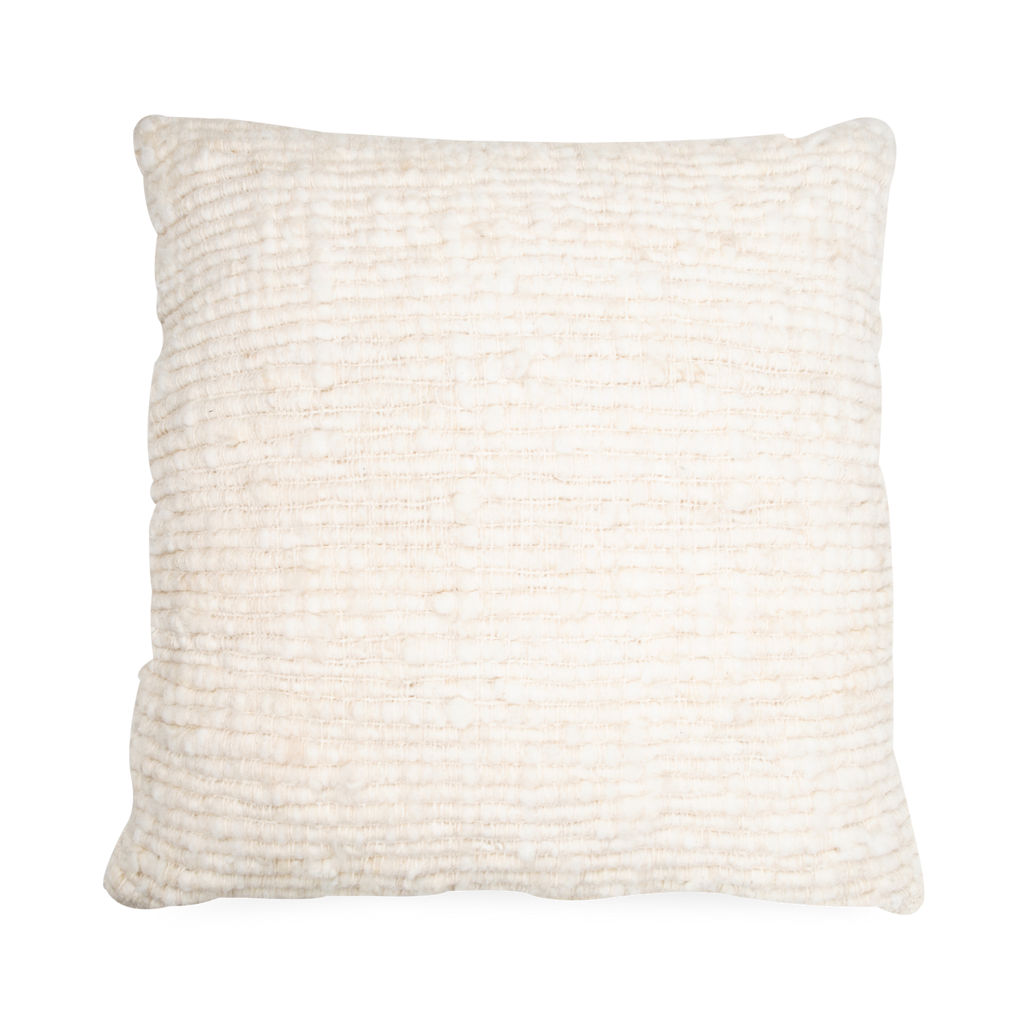 Fusing elements of striking design with traditional weaving and knitting%2C the Textured Wool Pillow is handmade by craftswomen of Chilo%C3%A9 using 100%25 natural wool from Chilota sheep 