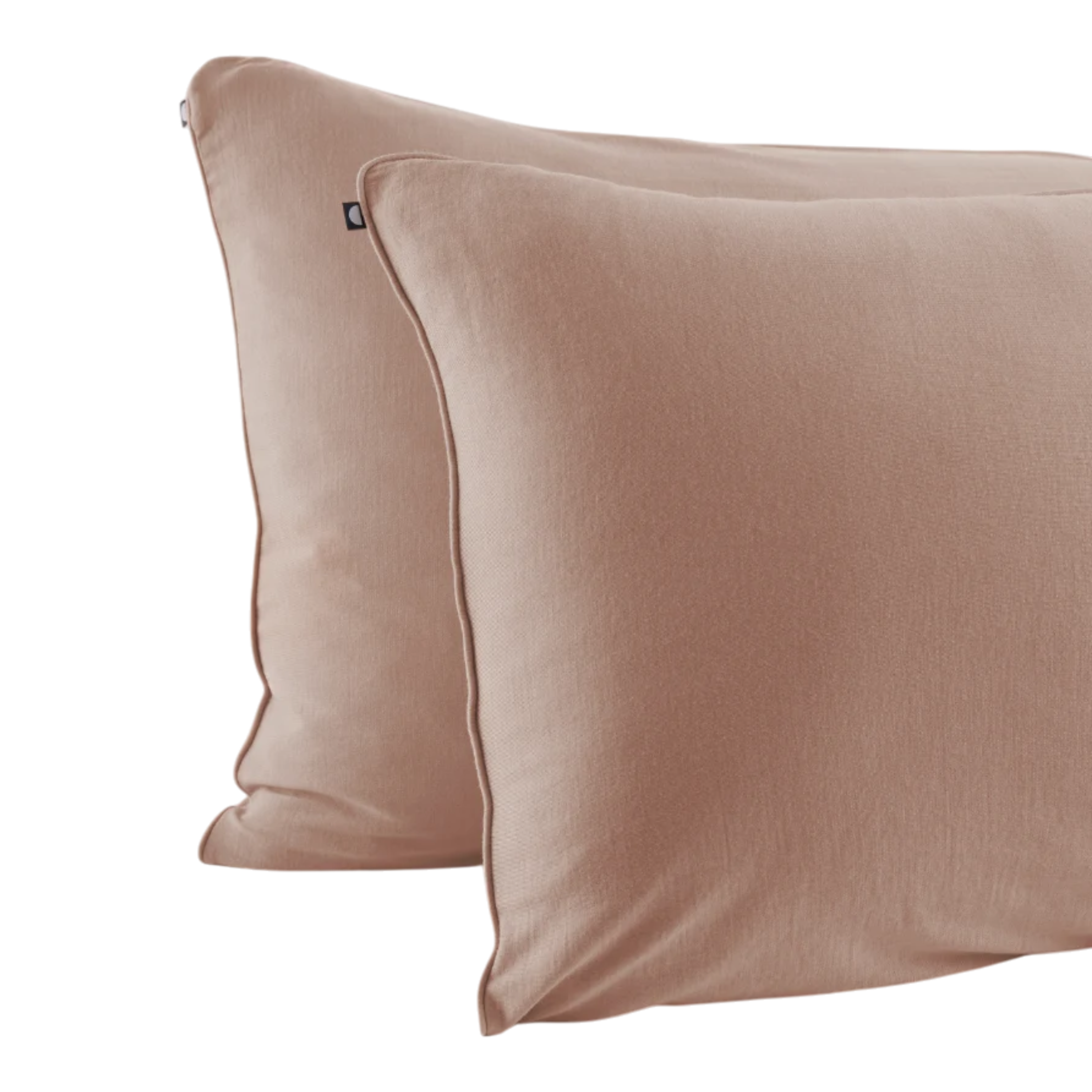 Merino Pillowcase Set of 2 in rose, featuring a muted blush tone, softly textured fabric and fine piped edges.