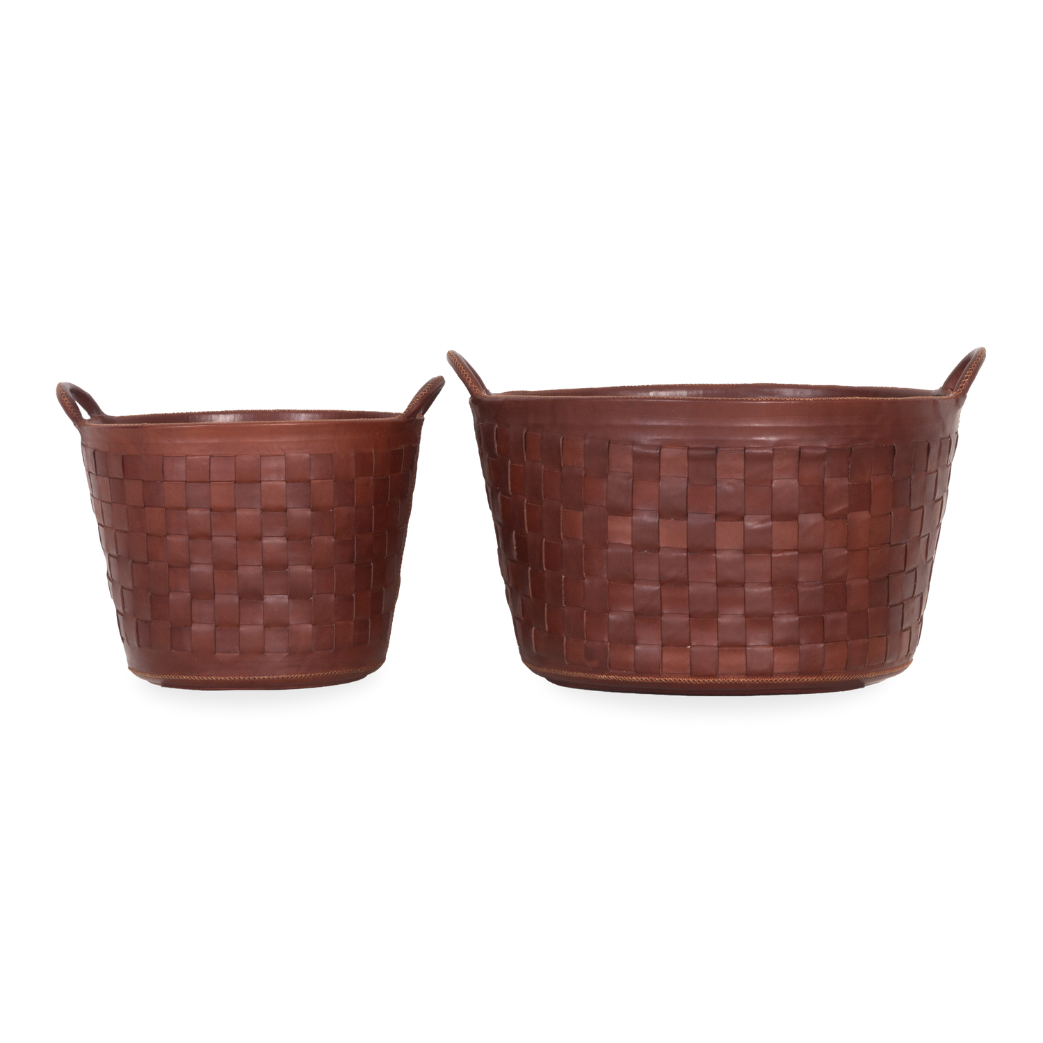 Braided Leather Basket