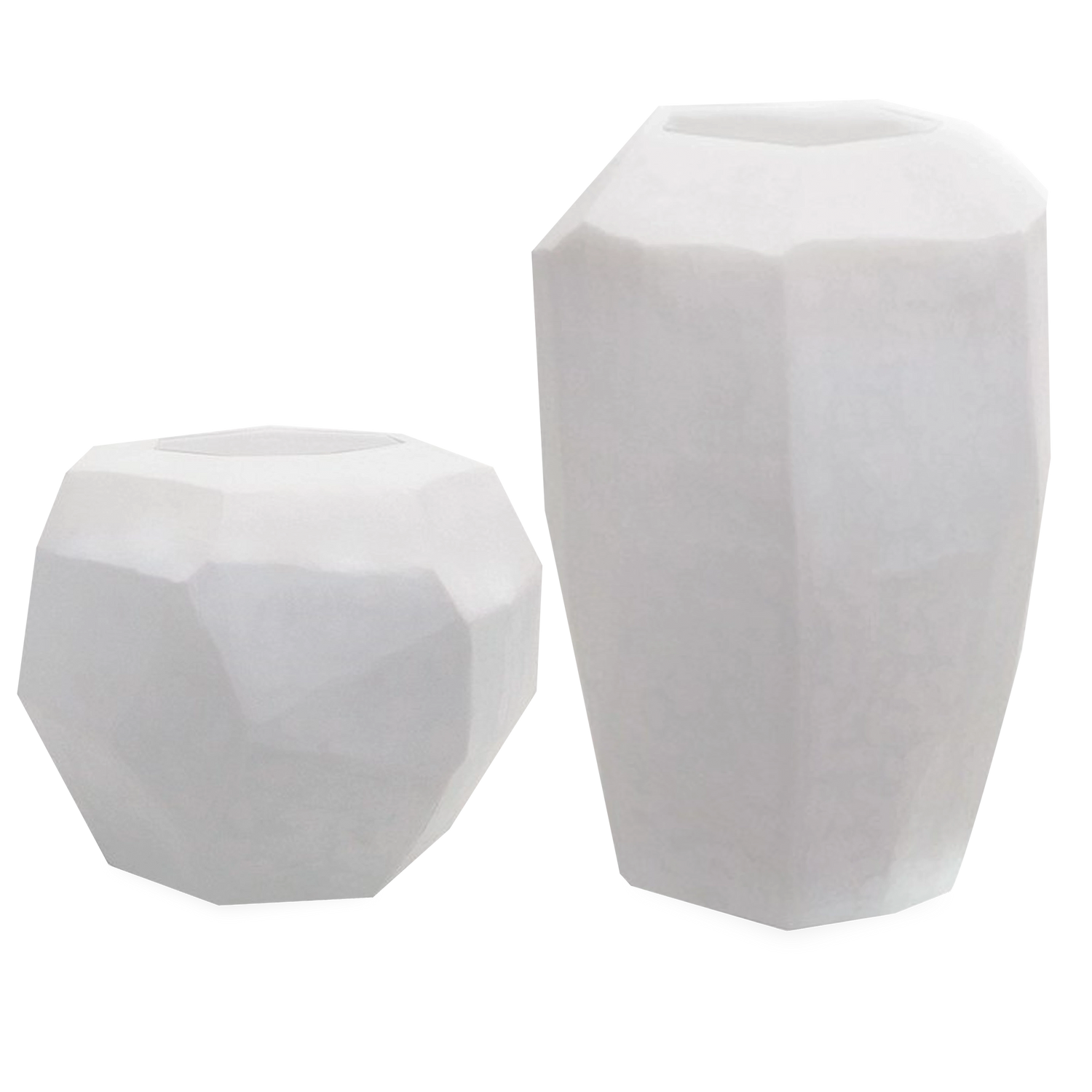Characterized by its faceted detailing and asymmetric silhouette%2C the Cubist Glass Vase is carefully handmade from mouthblown glass from skilled artisans.