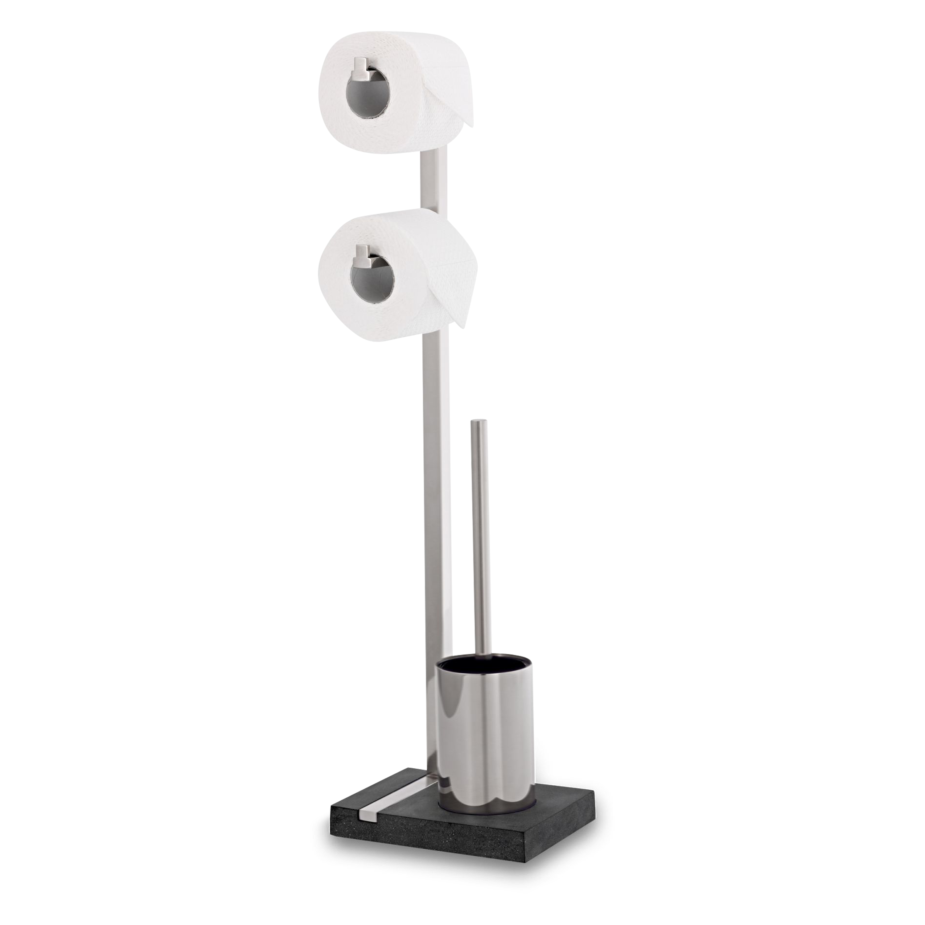 A hint of European elegance embodies this lush modern toilet paper stand.