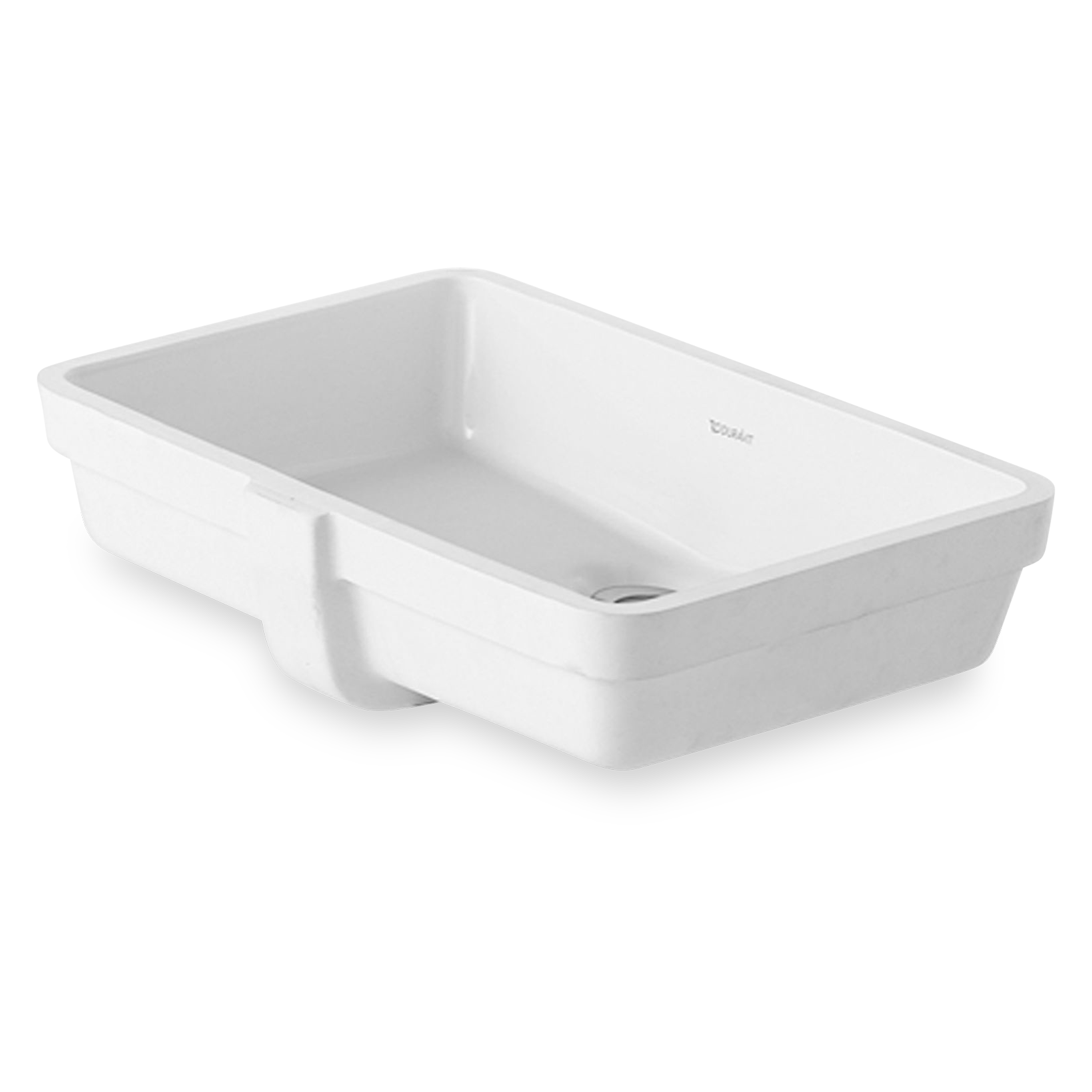 A clean and classic rectangular under mount basin with overflow.