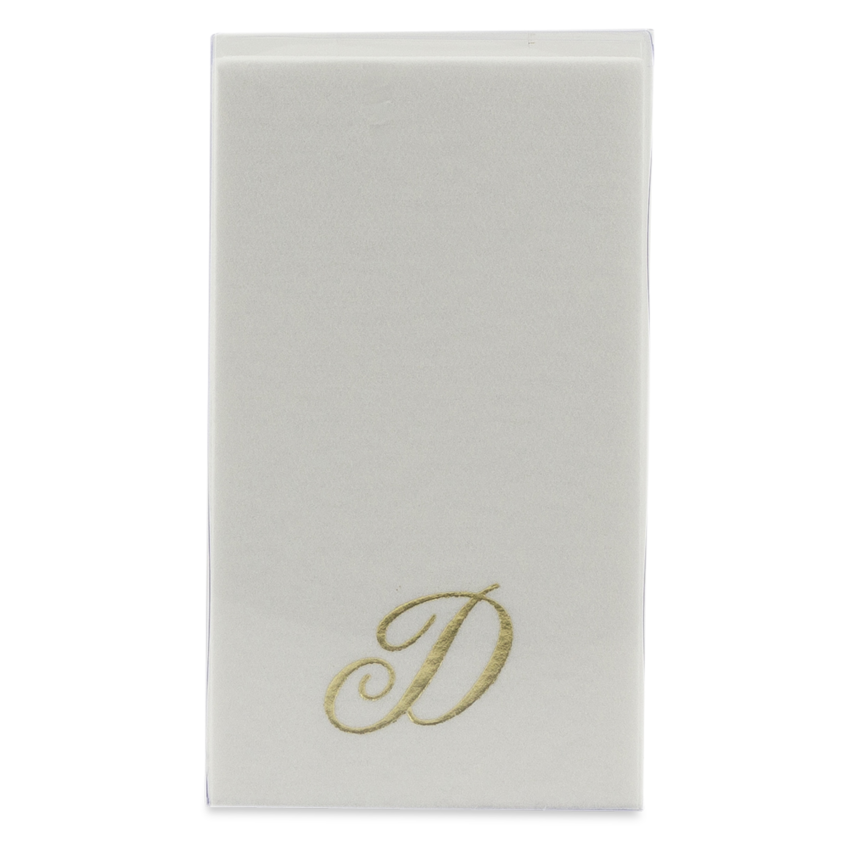 Customized guest towels that are made of paper but feel like fabric.