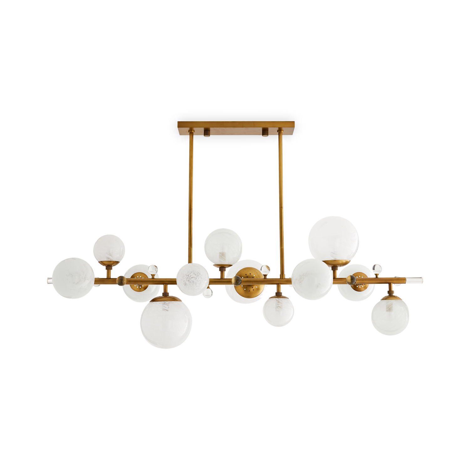 A representation of modern sophistication%2C this multi-light electrolier defines a space.