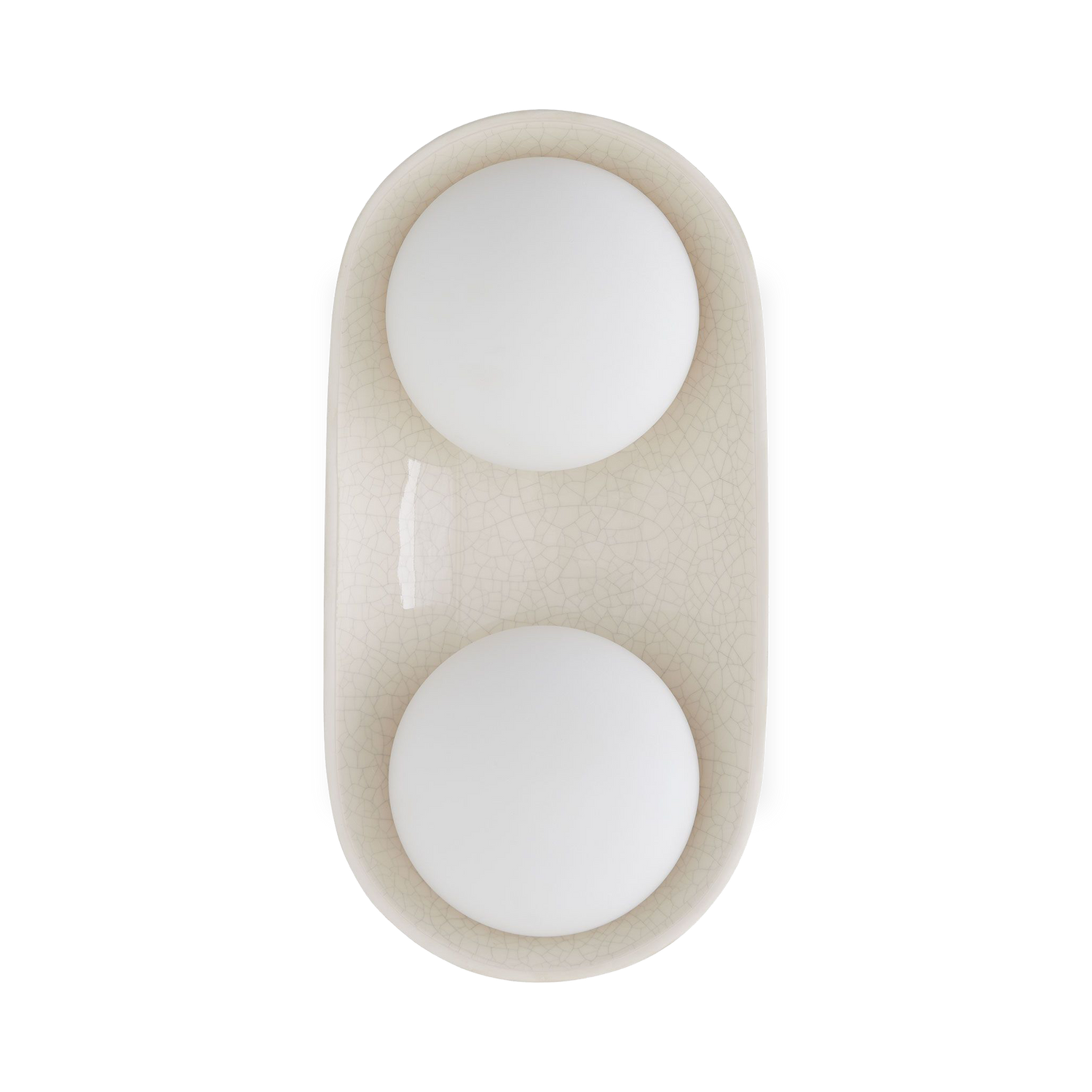 A stunning ivory stained crackle glaze brings warmth and depth to this uniquely modern%2C minimalist design.